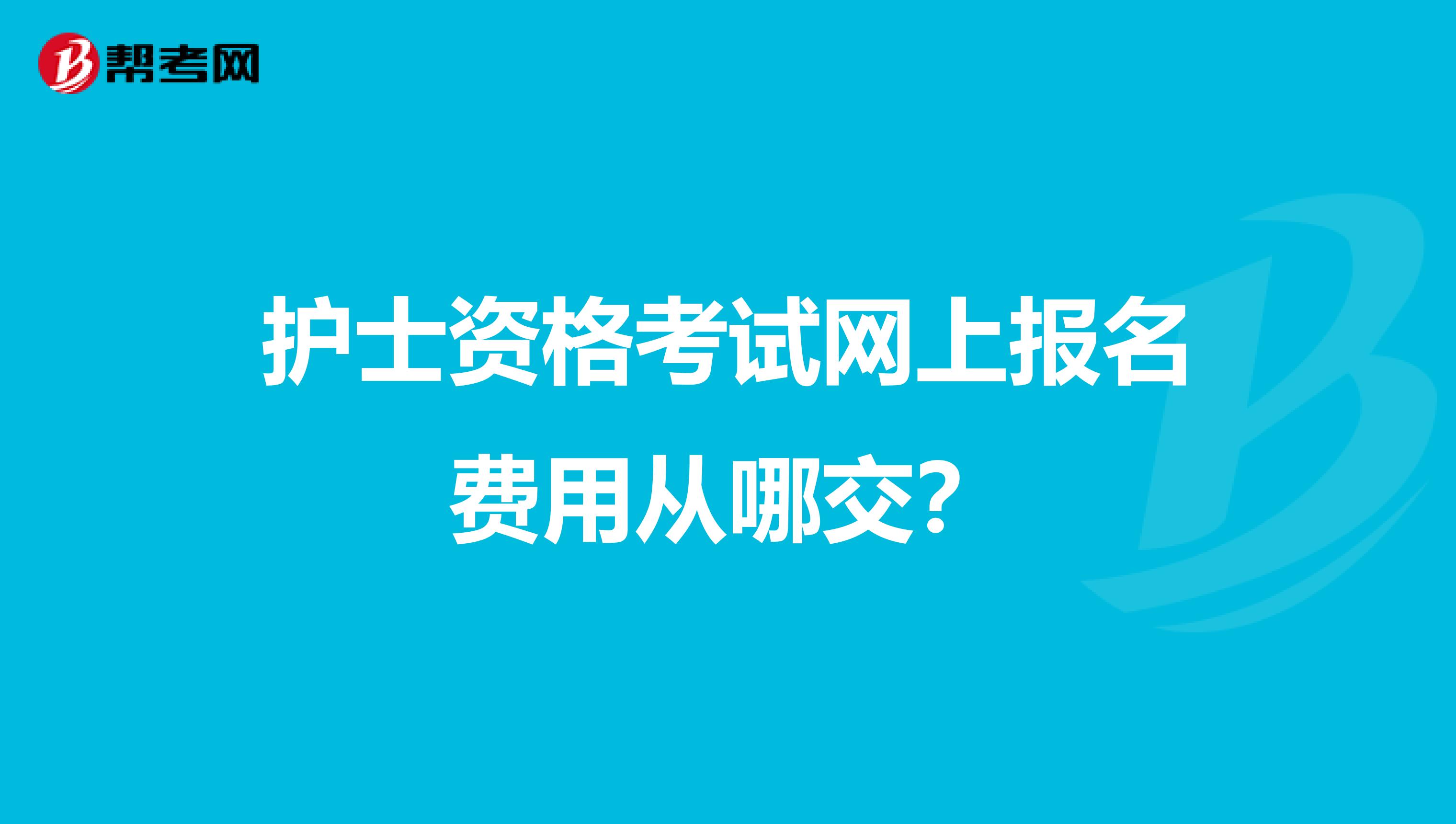 護士資格考試網上報名費用從哪交？