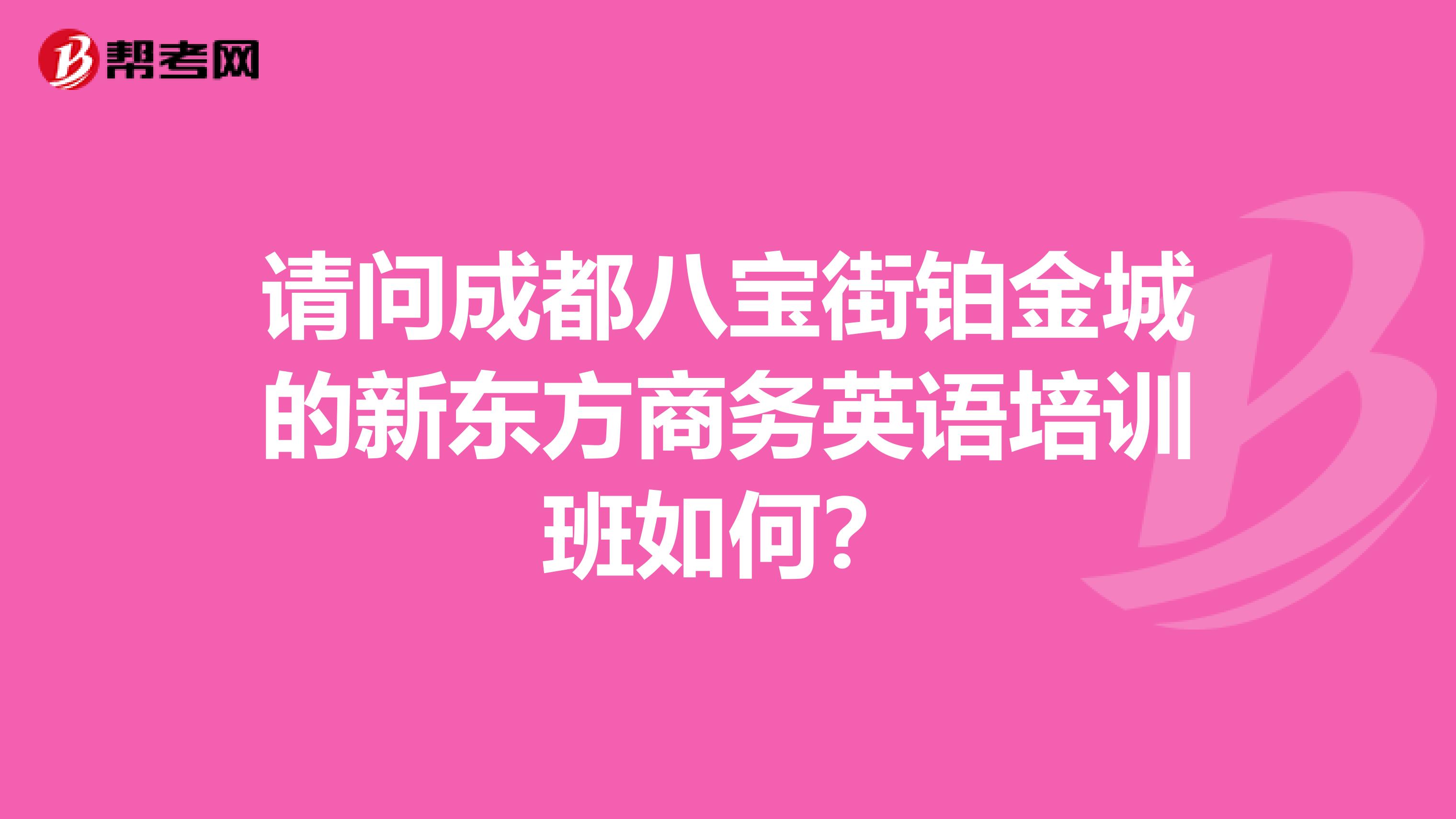 请问成都八宝街铂金城的新东方商务英语培训班如何?