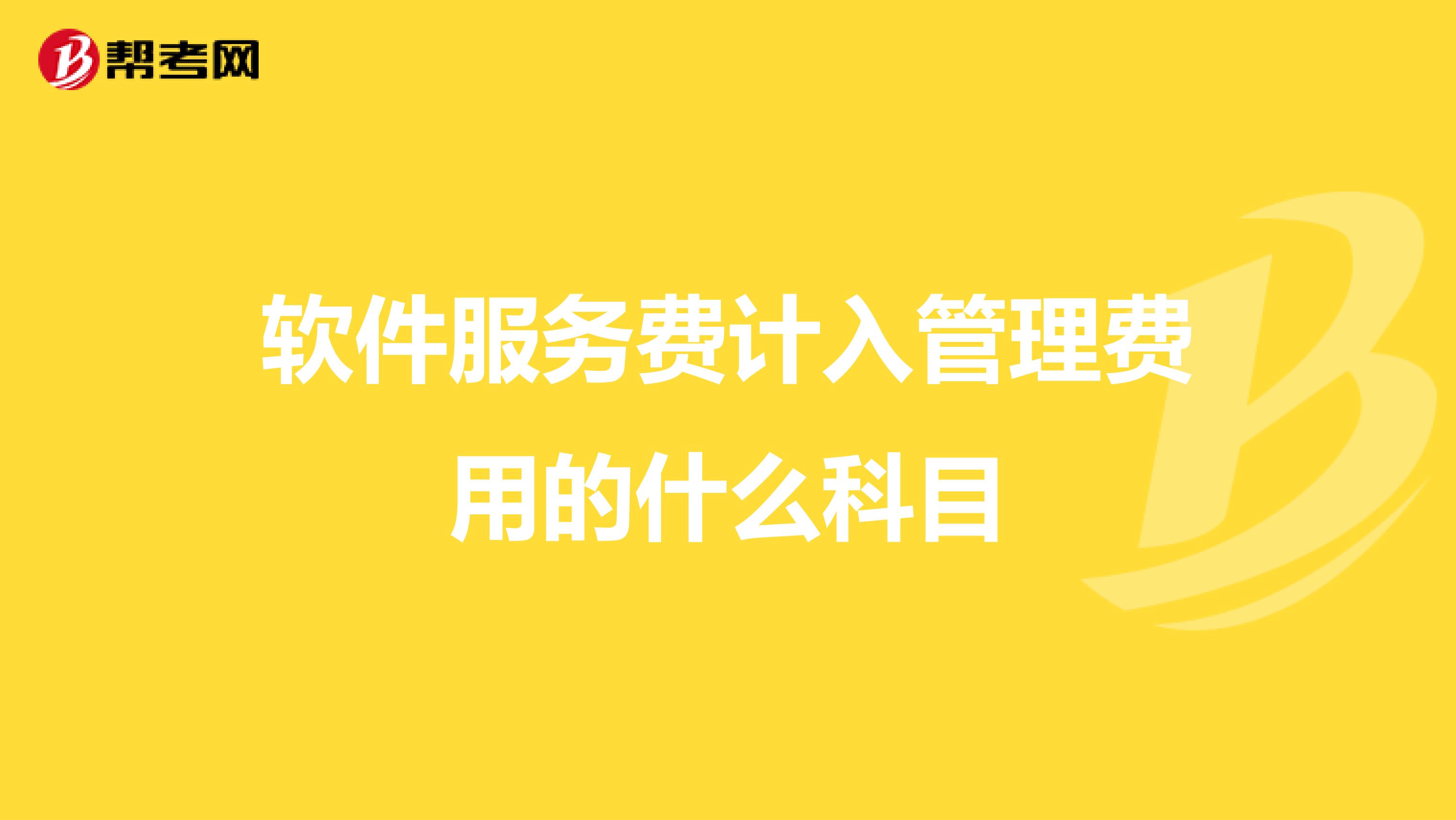 软件服务费计入管理费用的什么科目