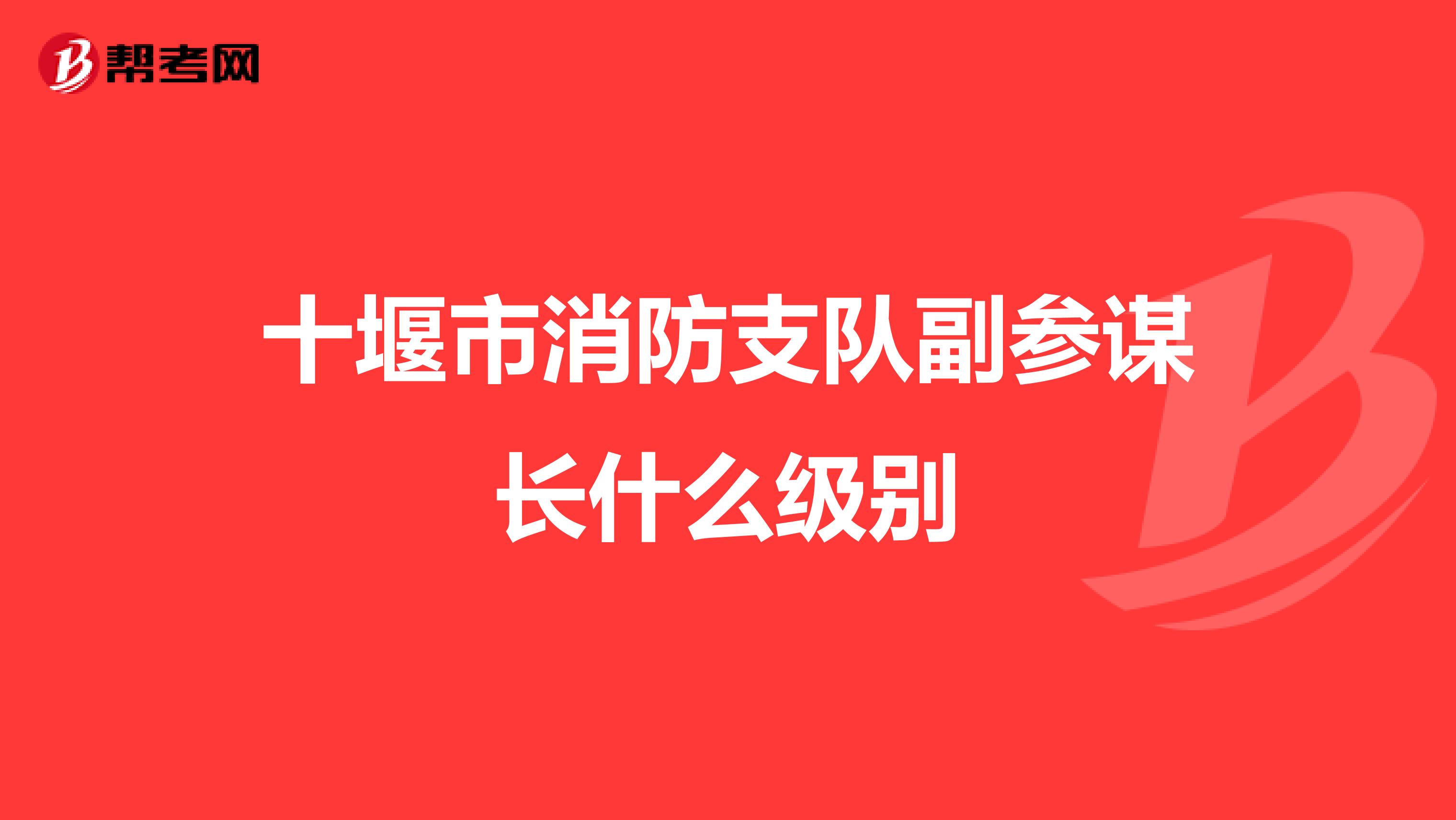 十堰市消防支队副参谋长什么级别