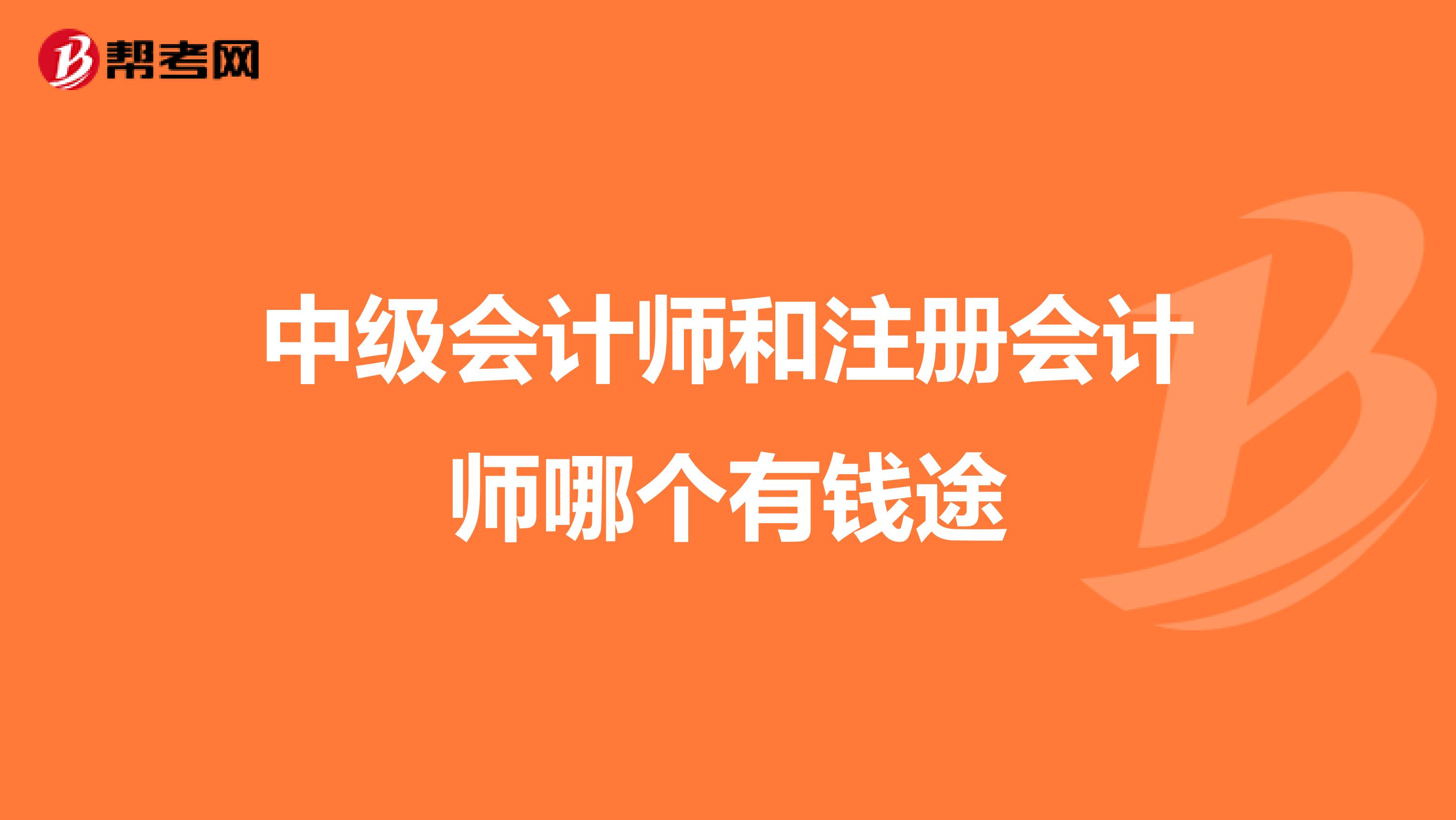 中級會計(jì)師和注冊會計(jì)師哪個有錢途