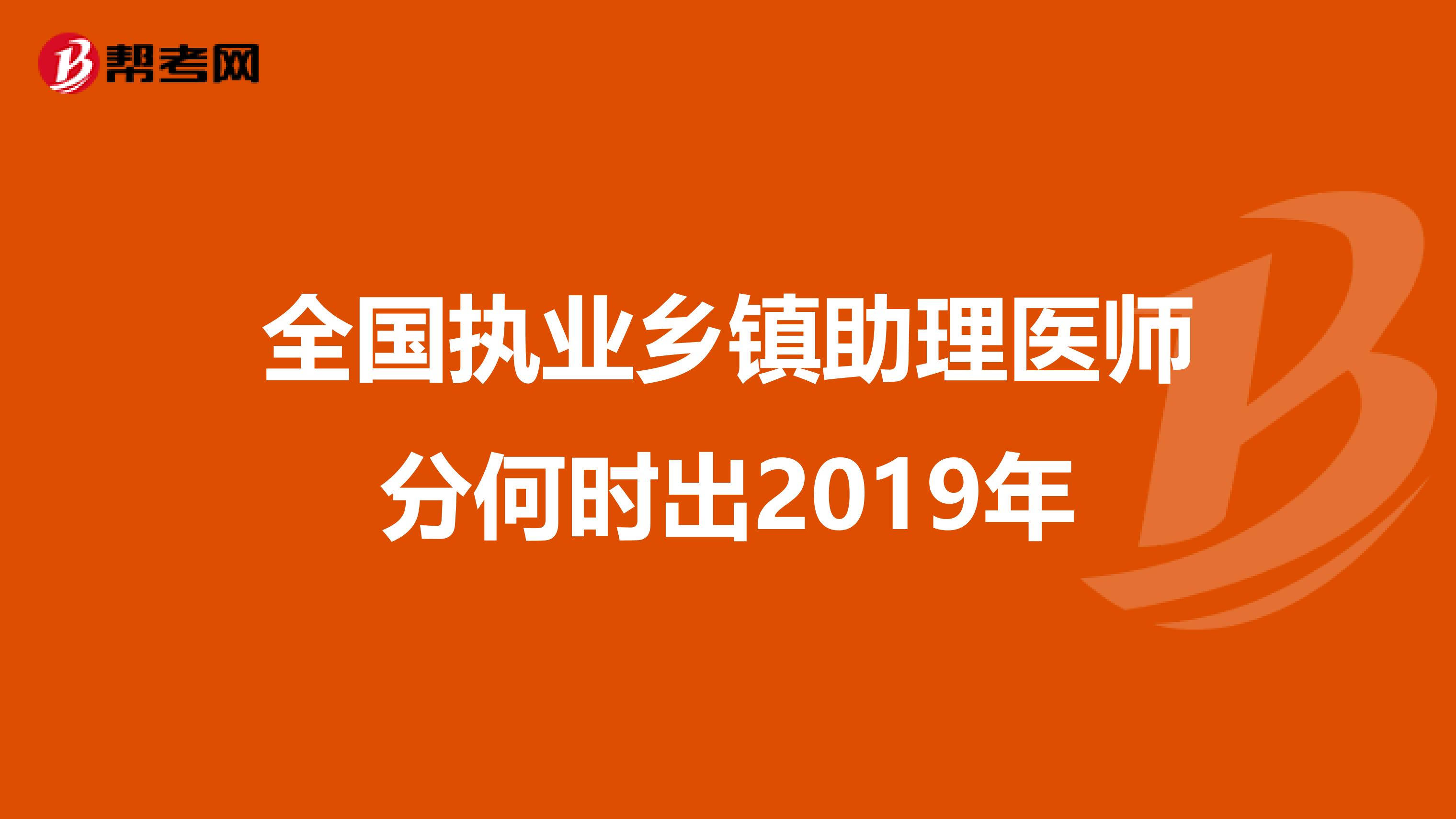 全国执业乡镇助理医师分何时出2019年