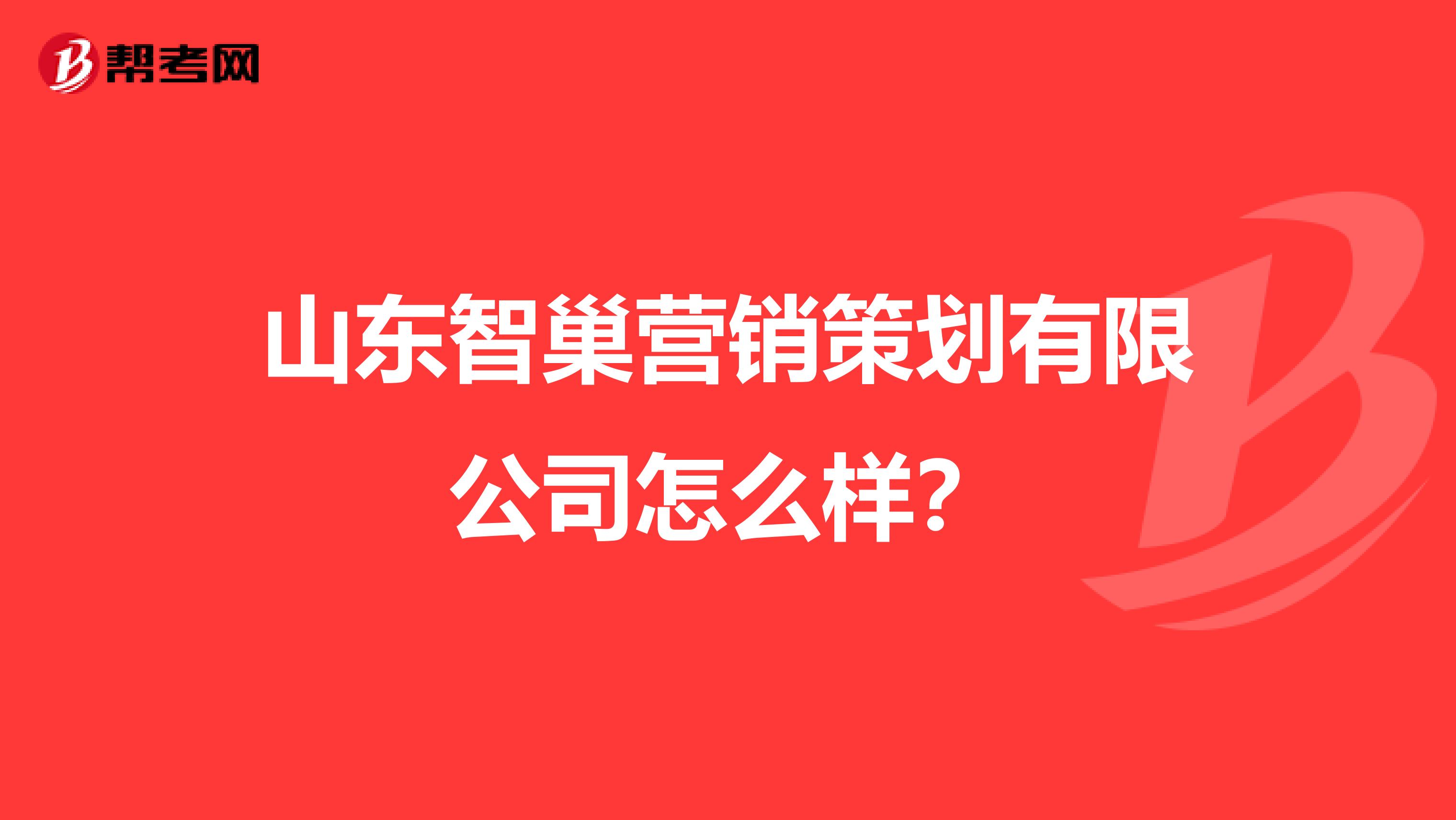 山东智巢营销策划有限公司怎么样？