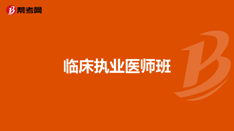 临床执业医师班