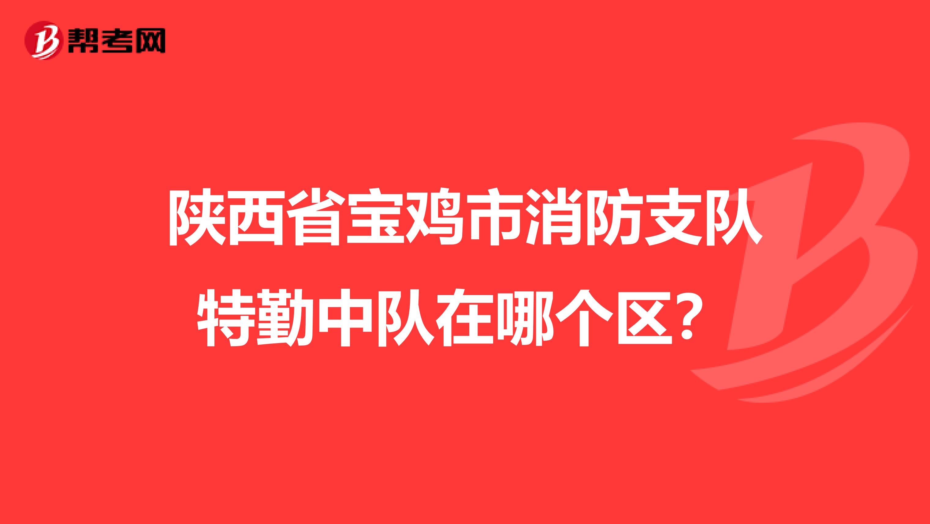 陕西省宝鸡市消防支队特勤中队在哪个区?