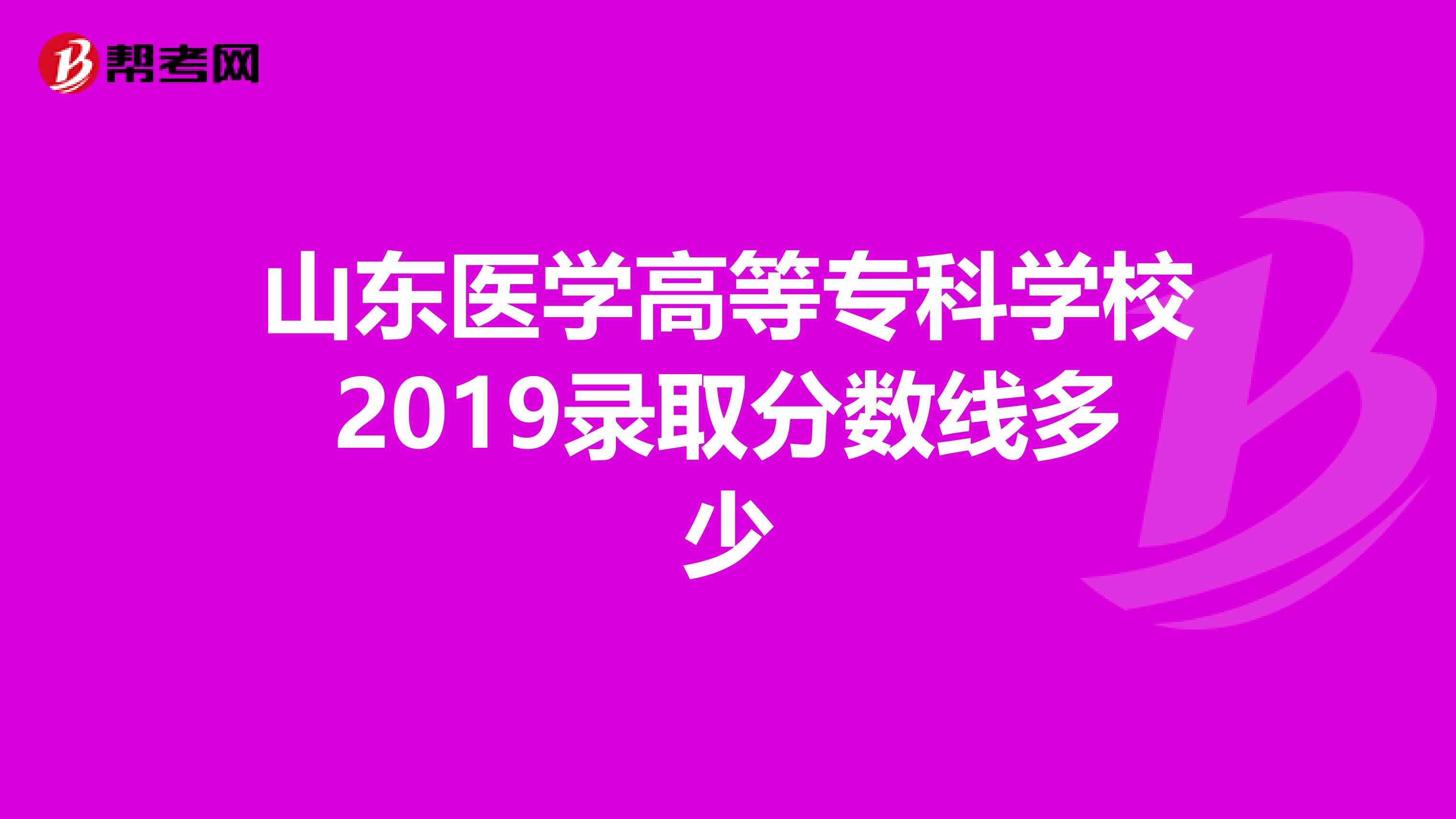 山东医学高等专科学校2019录取分数线多少