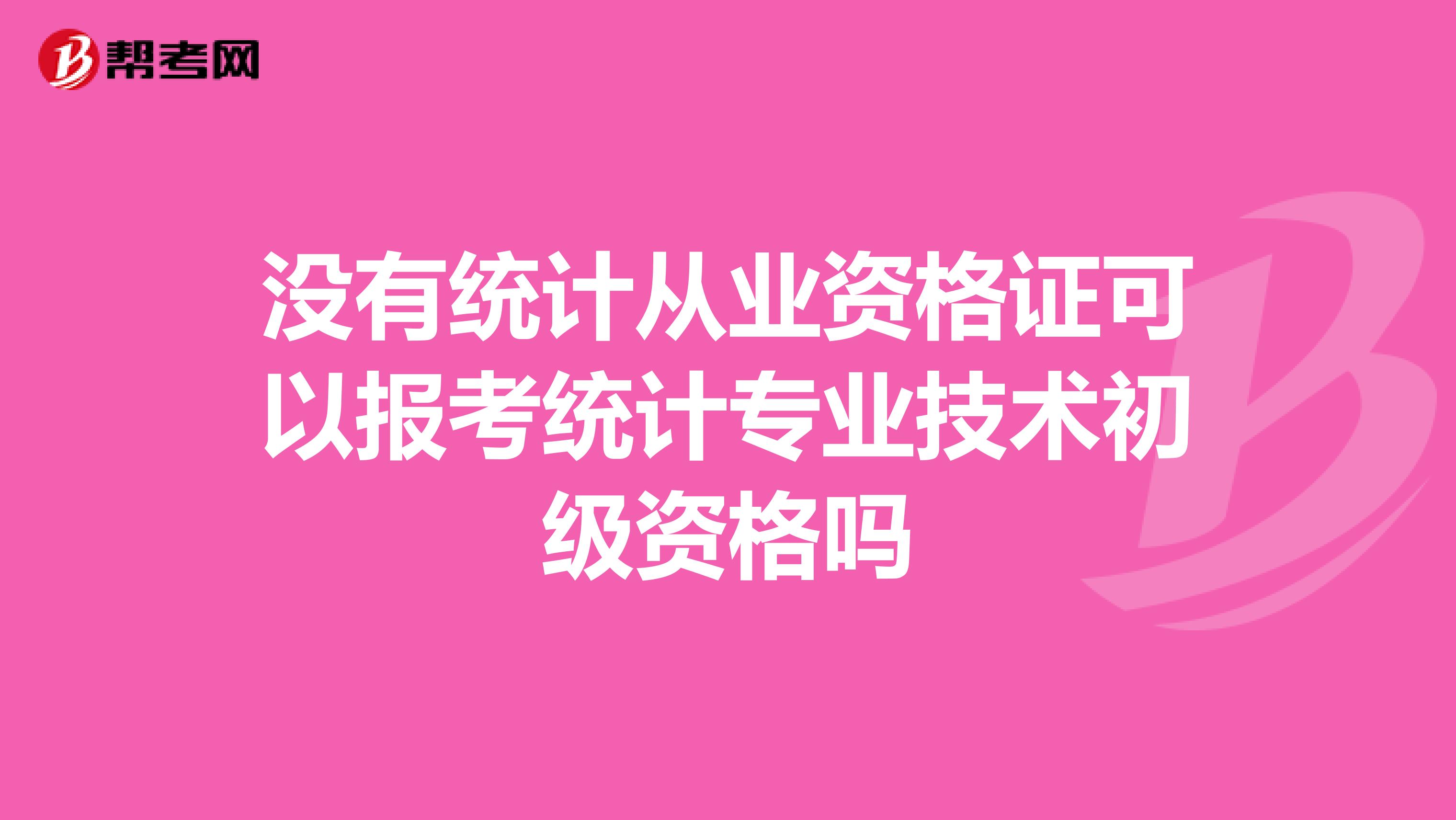 没有统计从业资格证可以报考统计专业技术初级资格吗