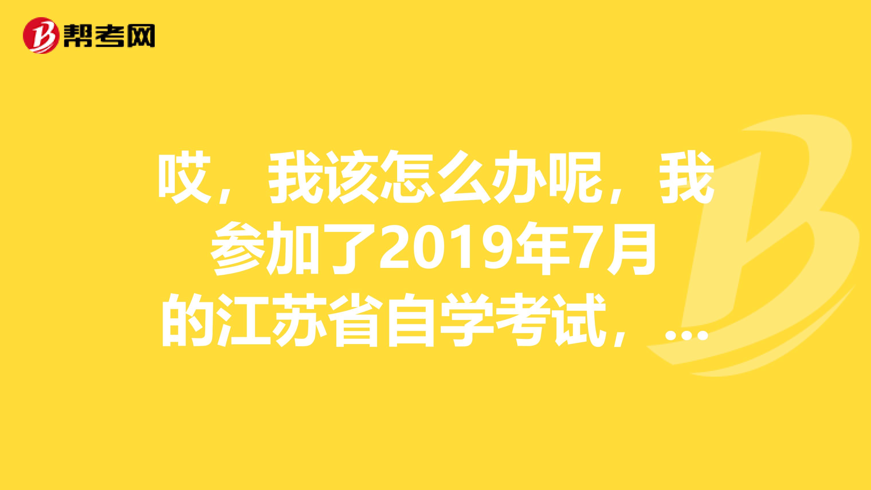 哎，我该怎么办呢，我参加了2019年7月的江苏省自学考试，我还有一门增考成绩没出来，已经报了论文答辩了，