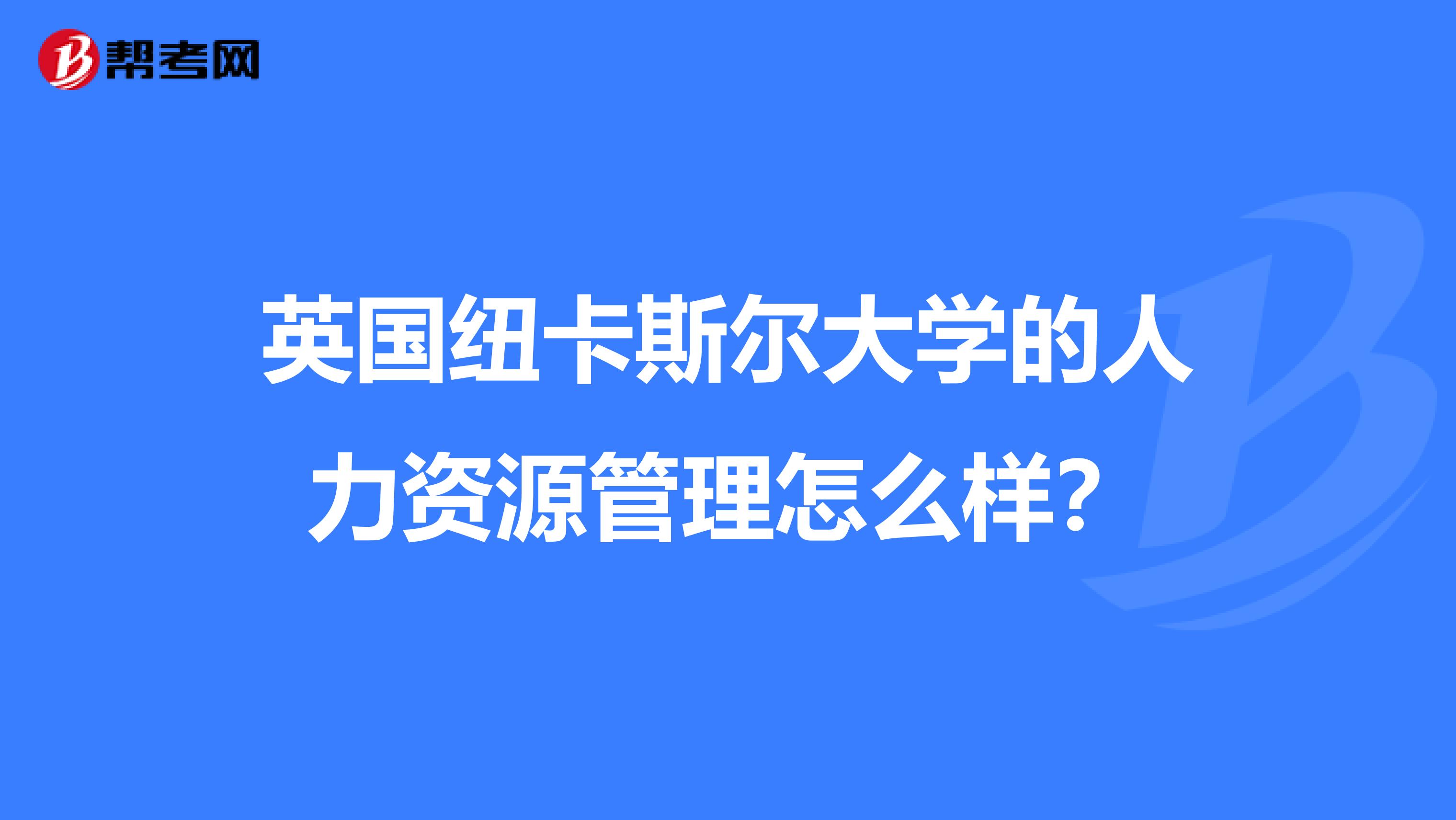 英国纽卡斯尔大学的人力资源管理怎么样？