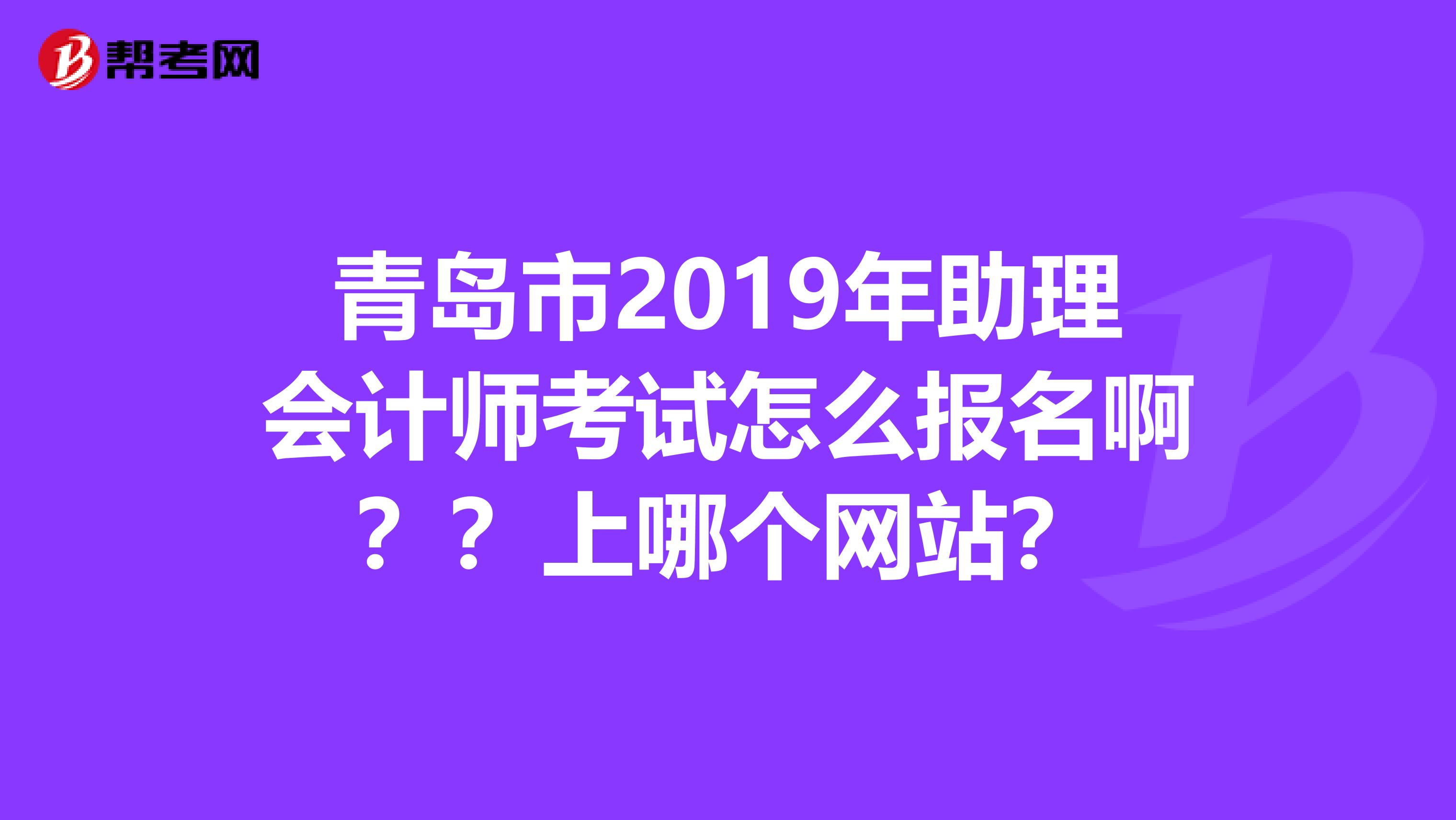 青岛市2019年助理会计师考试怎么报名啊??上哪个网站?