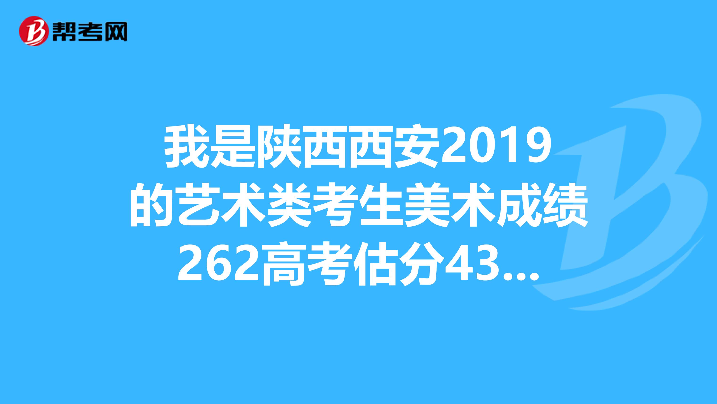 我是陕西西安2019的艺术类考生美术成绩262高考估分430能上什么省内省外按联考成绩录取的学校么