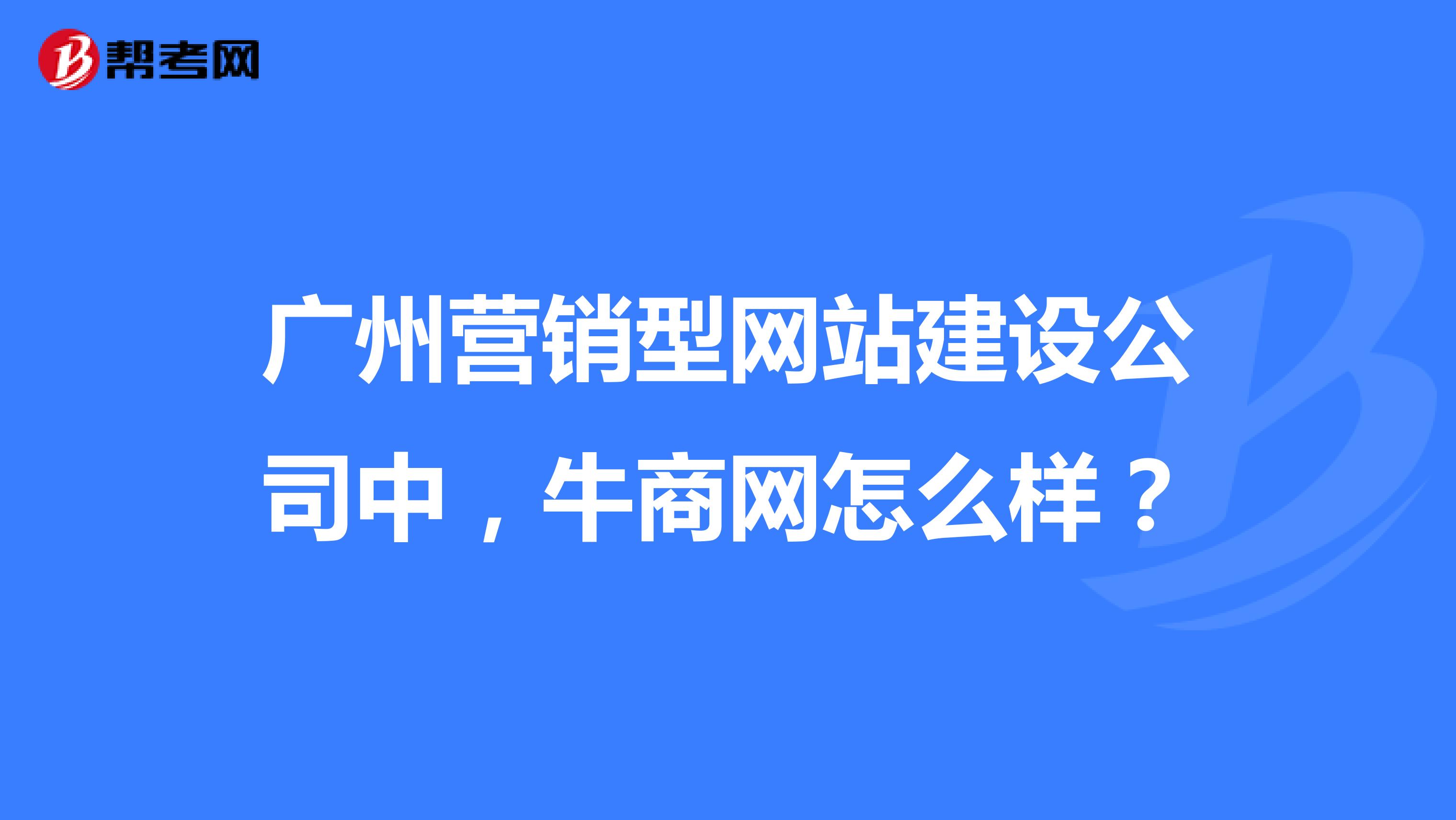 广州营销型网站建设公司中，牛商网怎么样？