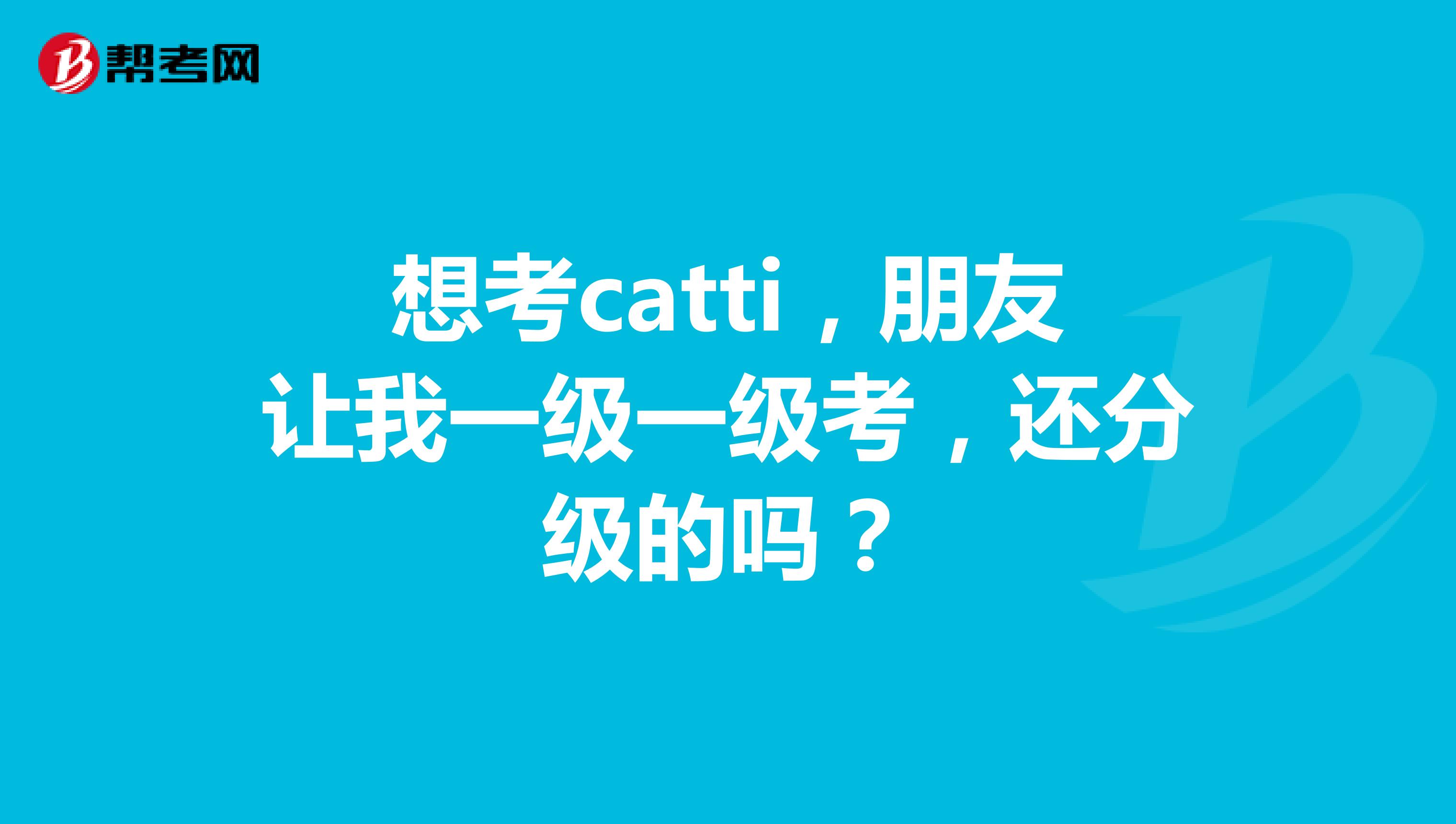 想考catti，朋友让我一级一级考，还分级的吗？