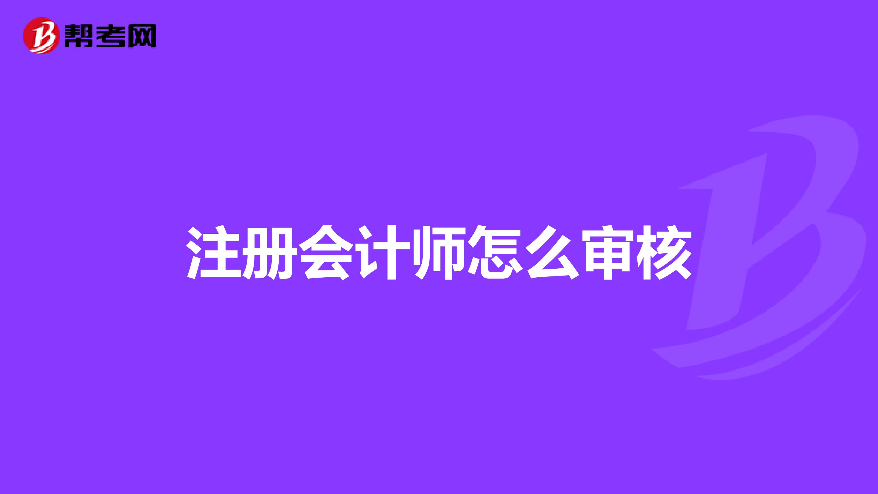 注册会计师怎么审核
