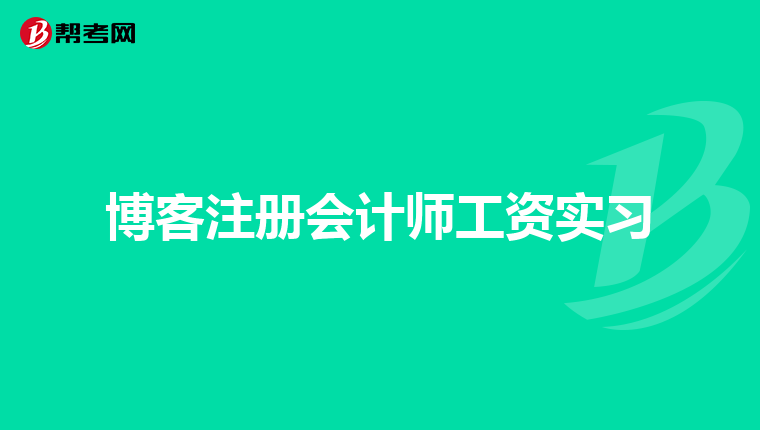 博客注冊會計師工資實習