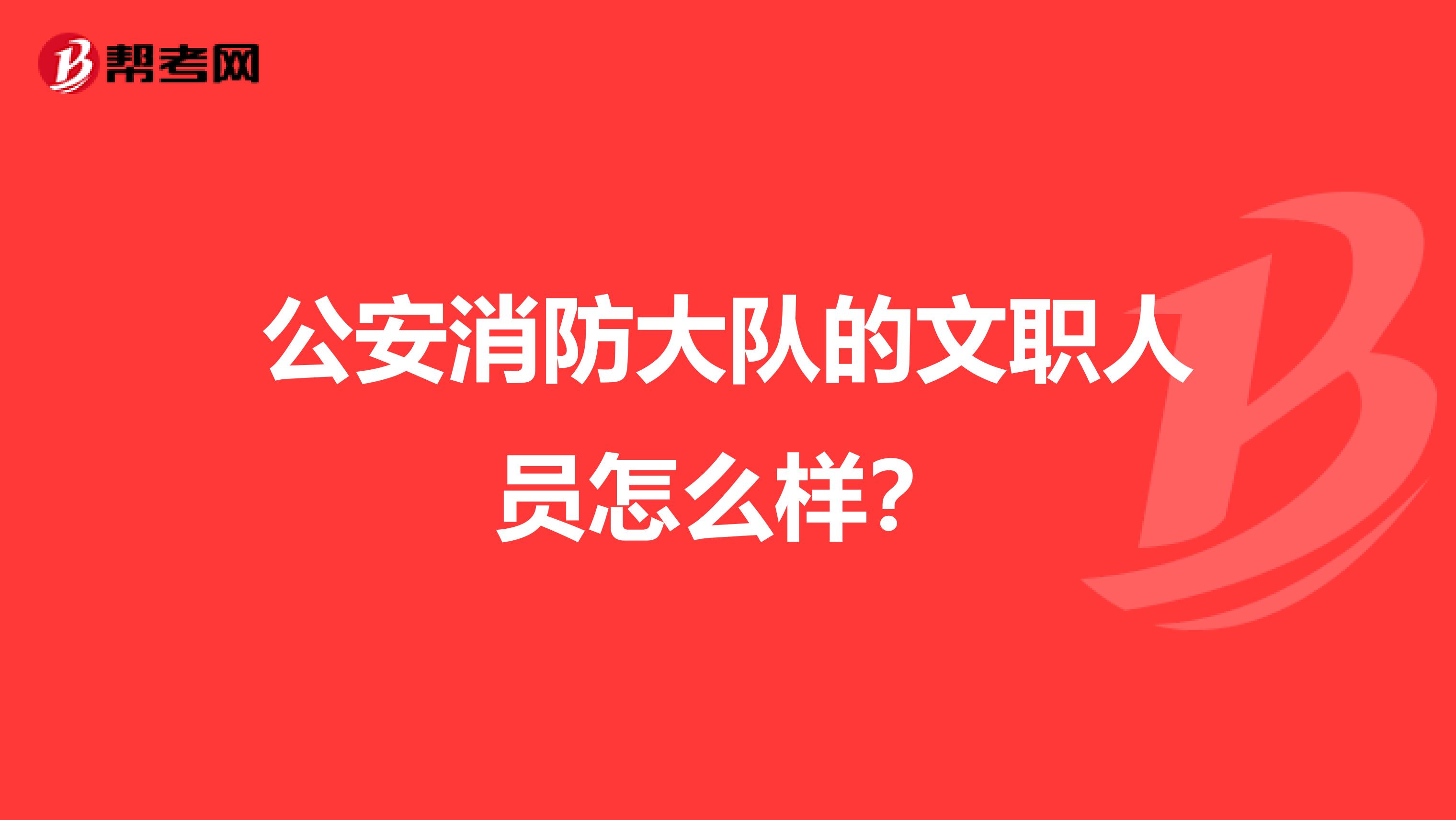 公安消防大队的文职人员怎么样？