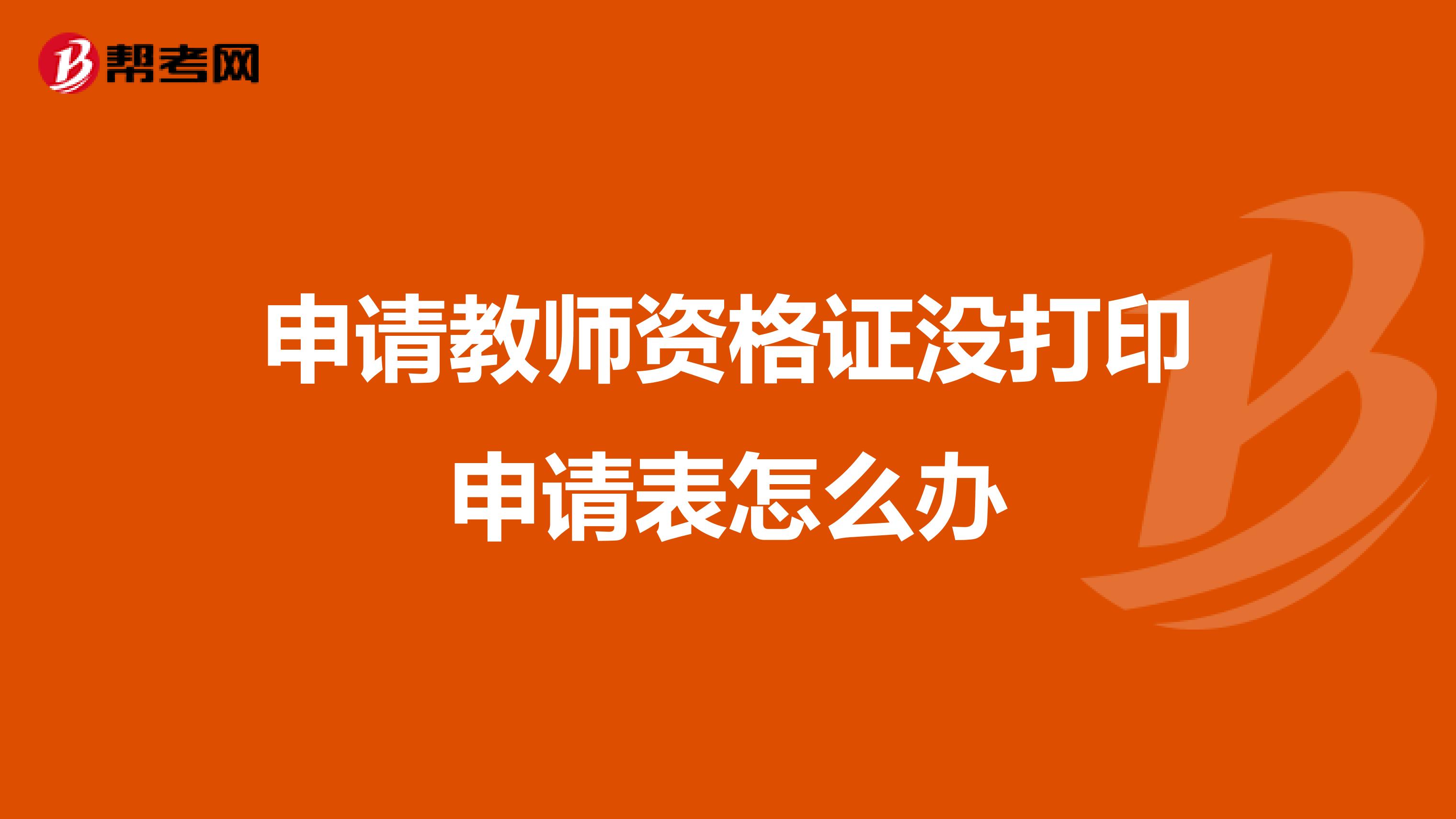 申请教师资格证没打印申请表怎么办
