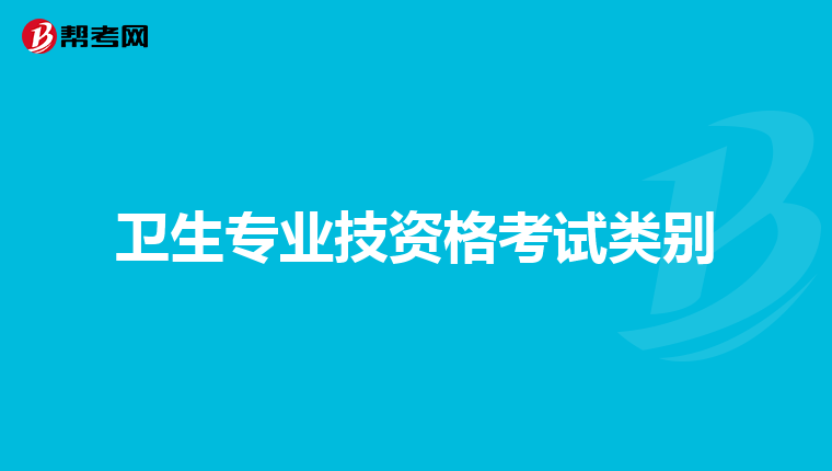 卫生专业技资格考试类别