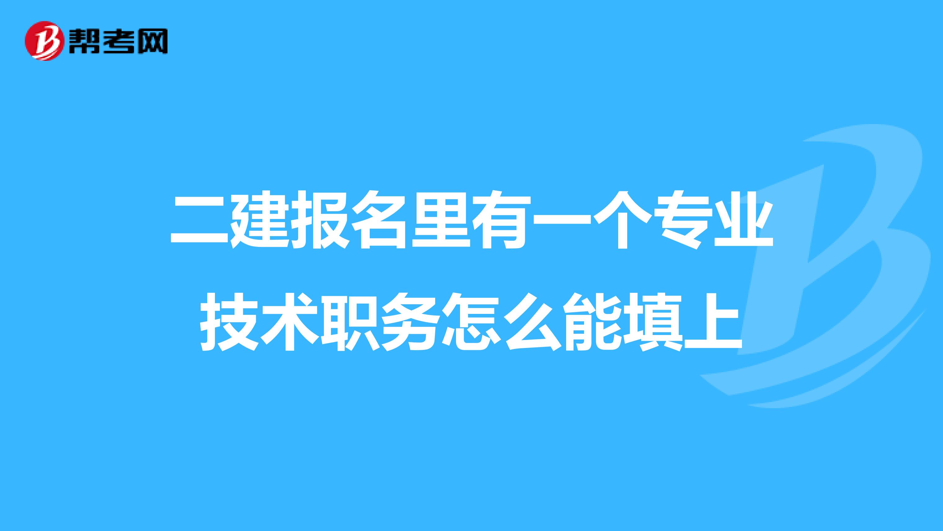 二建报名里有一个专业技术职务怎么能填上