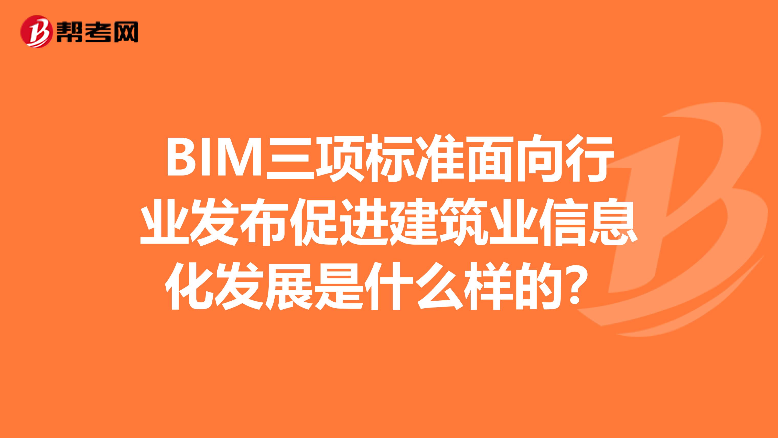 BIM三项标准面向行业发布促进建筑业信息化发展是什么样的？