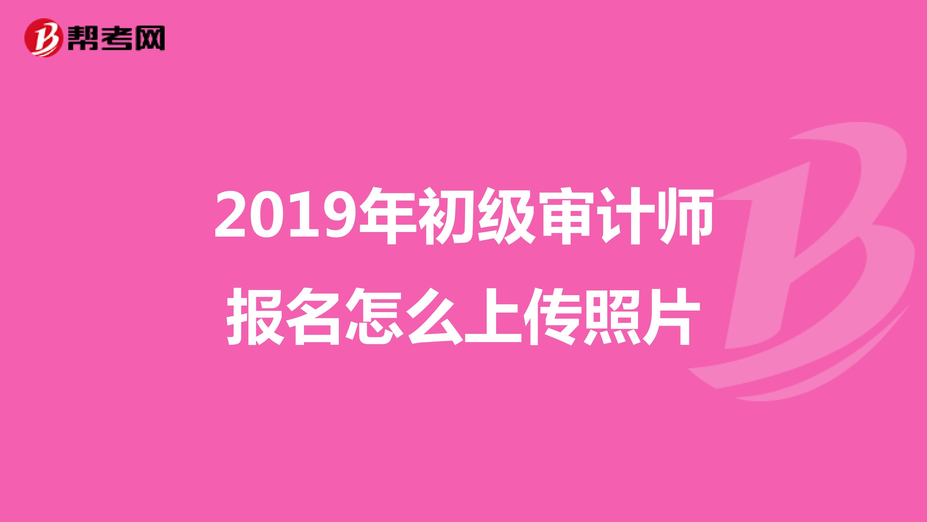 2019年初级审计师报名怎么上传照片