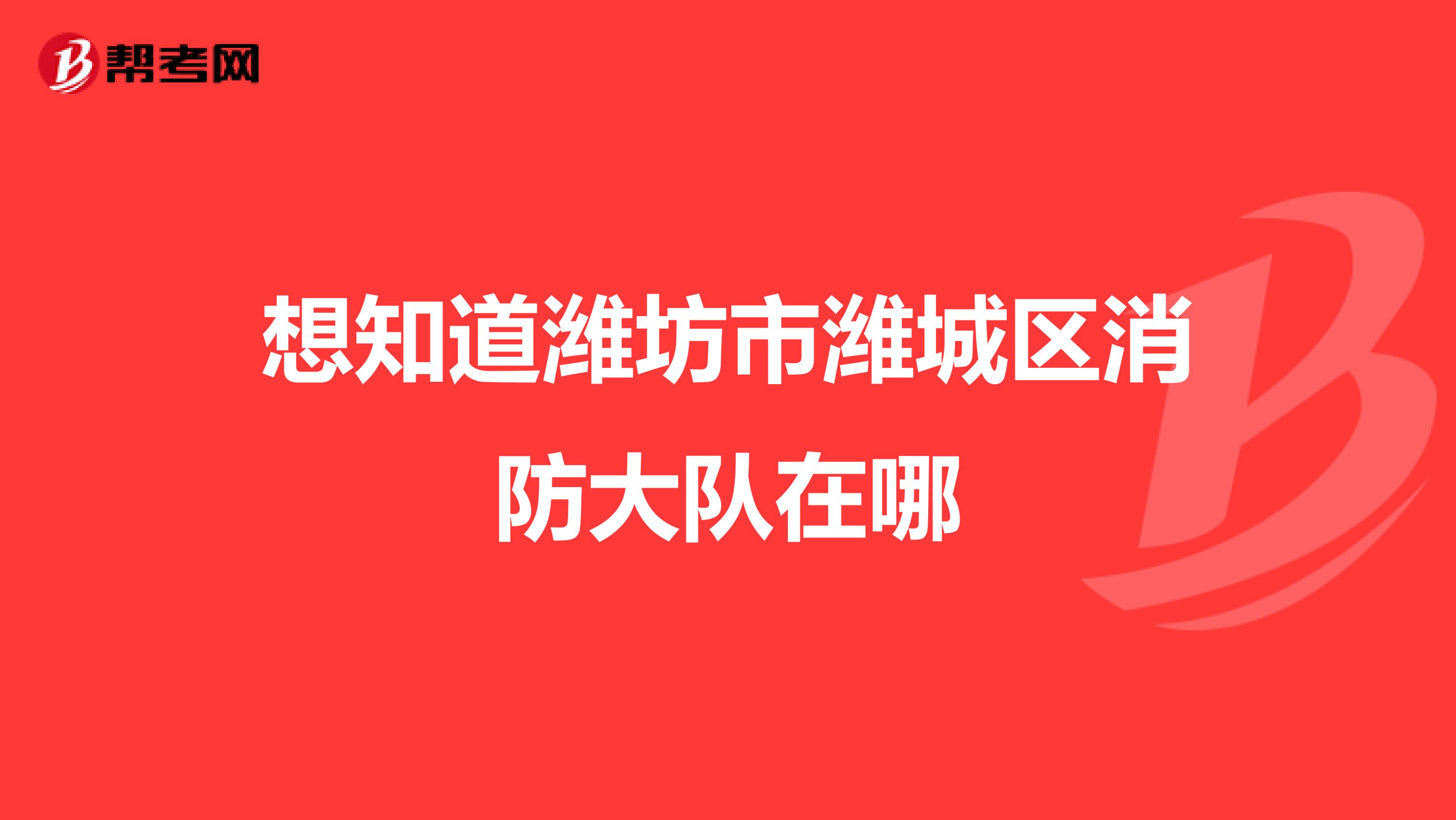 想知道潍坊市潍城区消防大队在哪