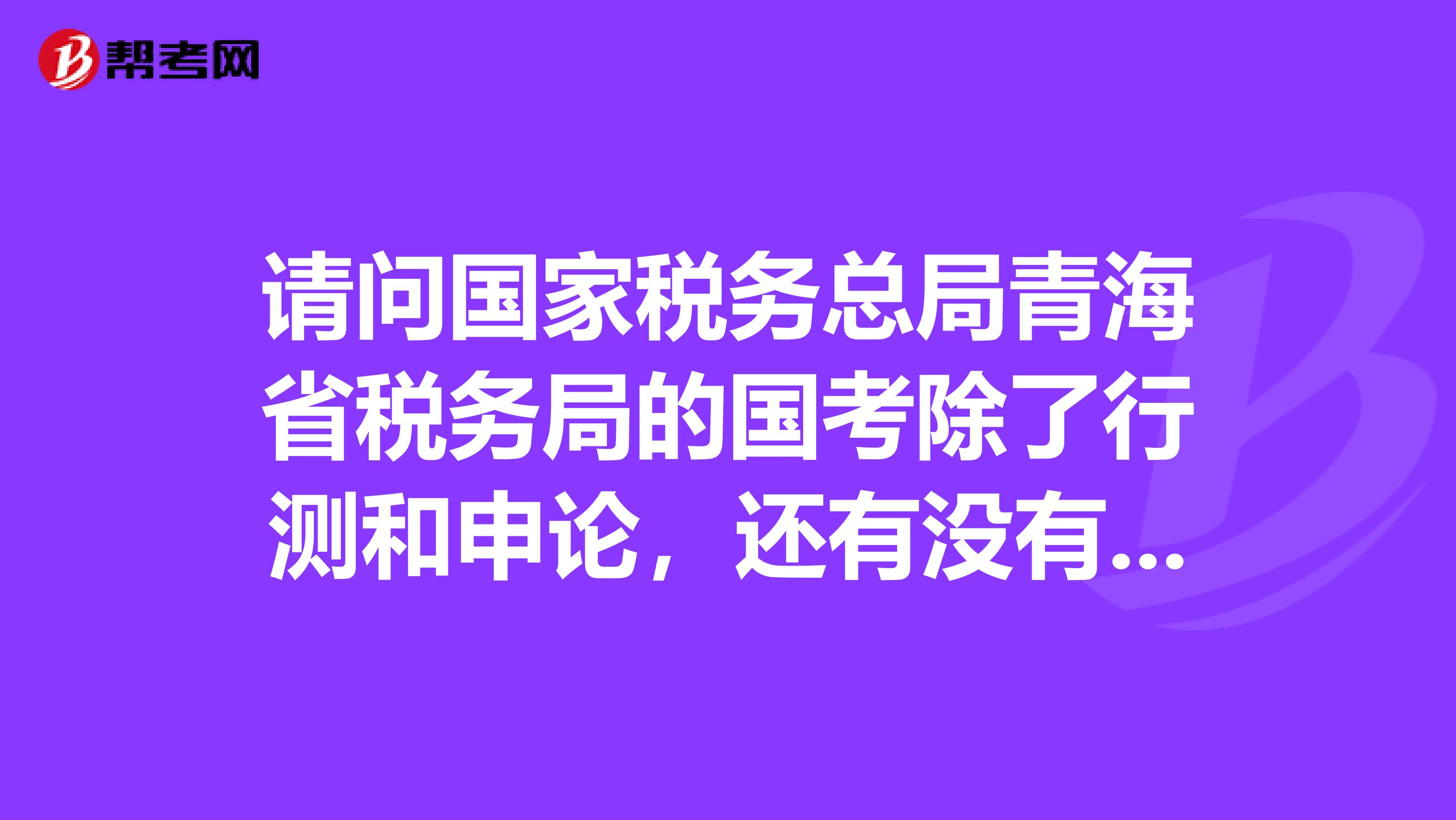请问国家税务总局青海省税务局的国考除了行测和申论,还有没有专业科目考试?