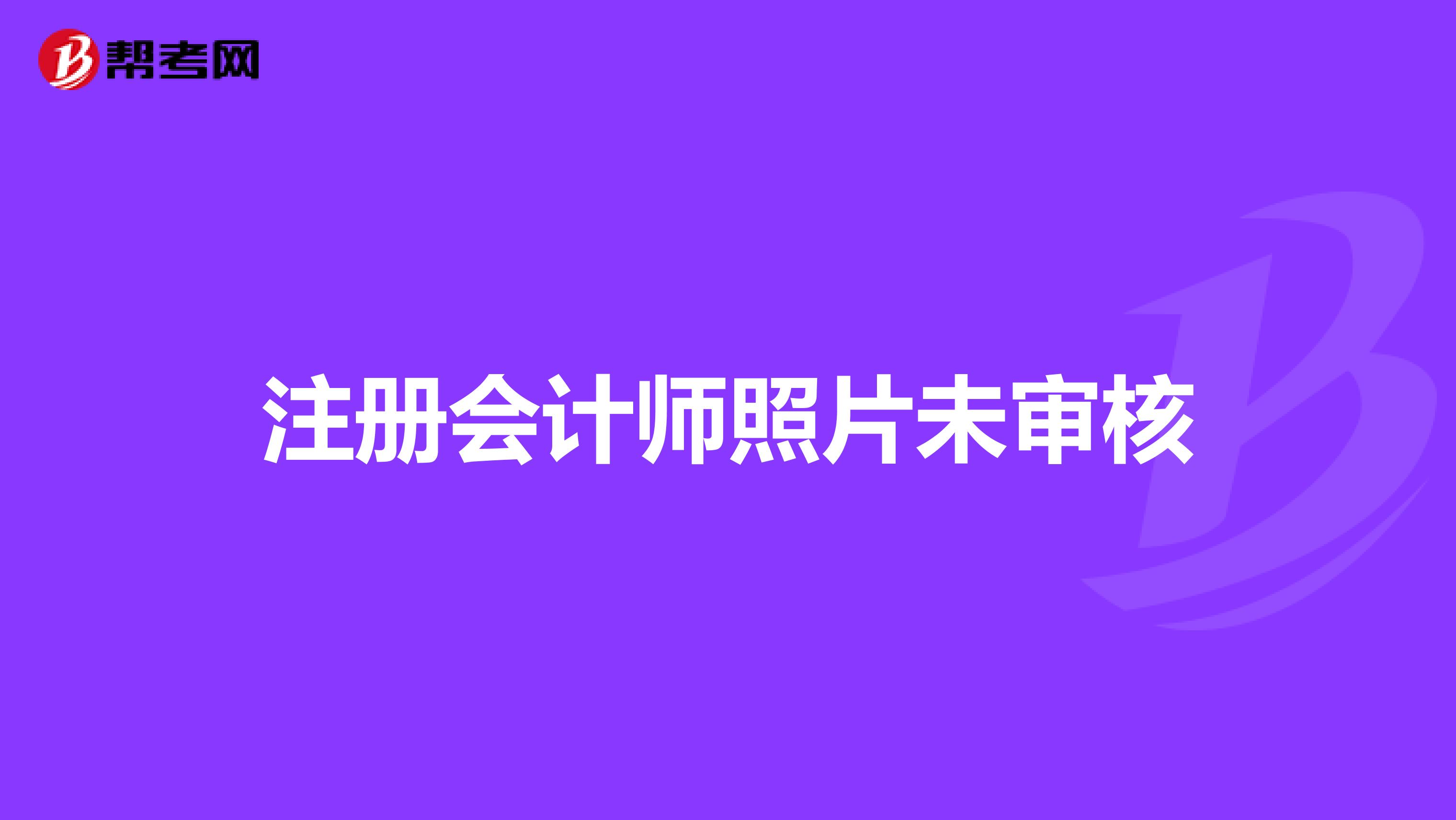 注冊(cè)會(huì)計(jì)師照片未審核
