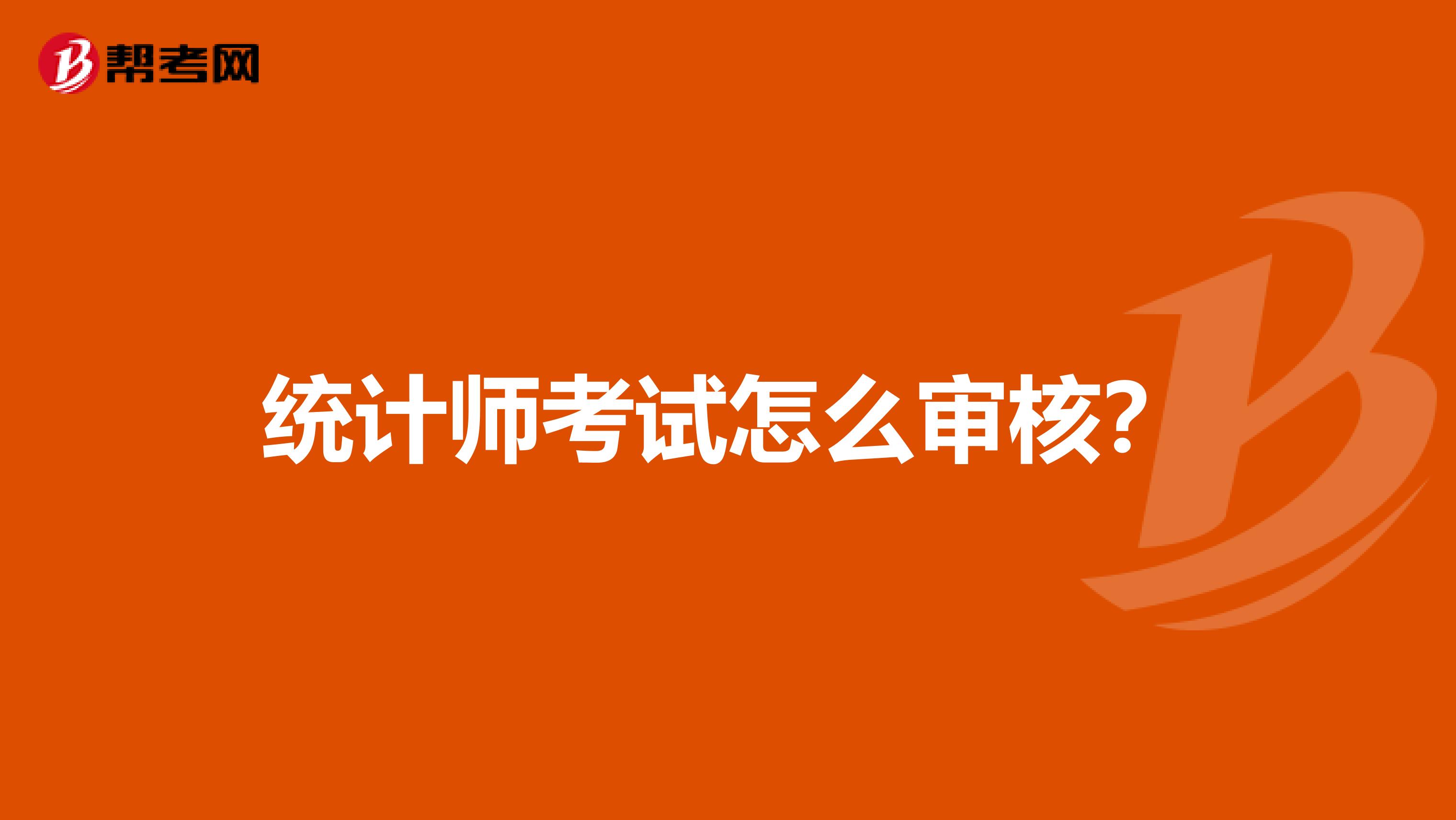 统计师考试怎么审核？