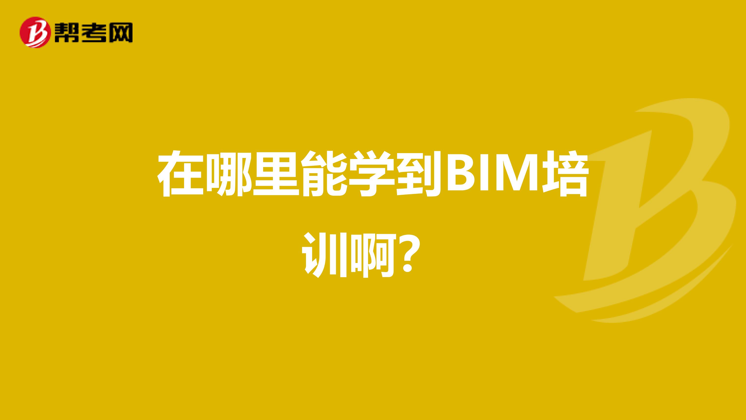 在哪里能学到BIM培训啊?