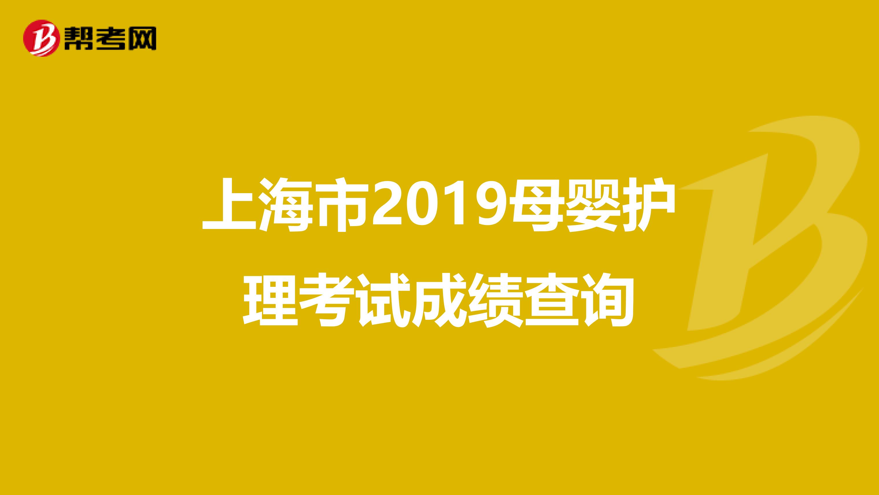 上海市2019母婴护理考试成绩查询
