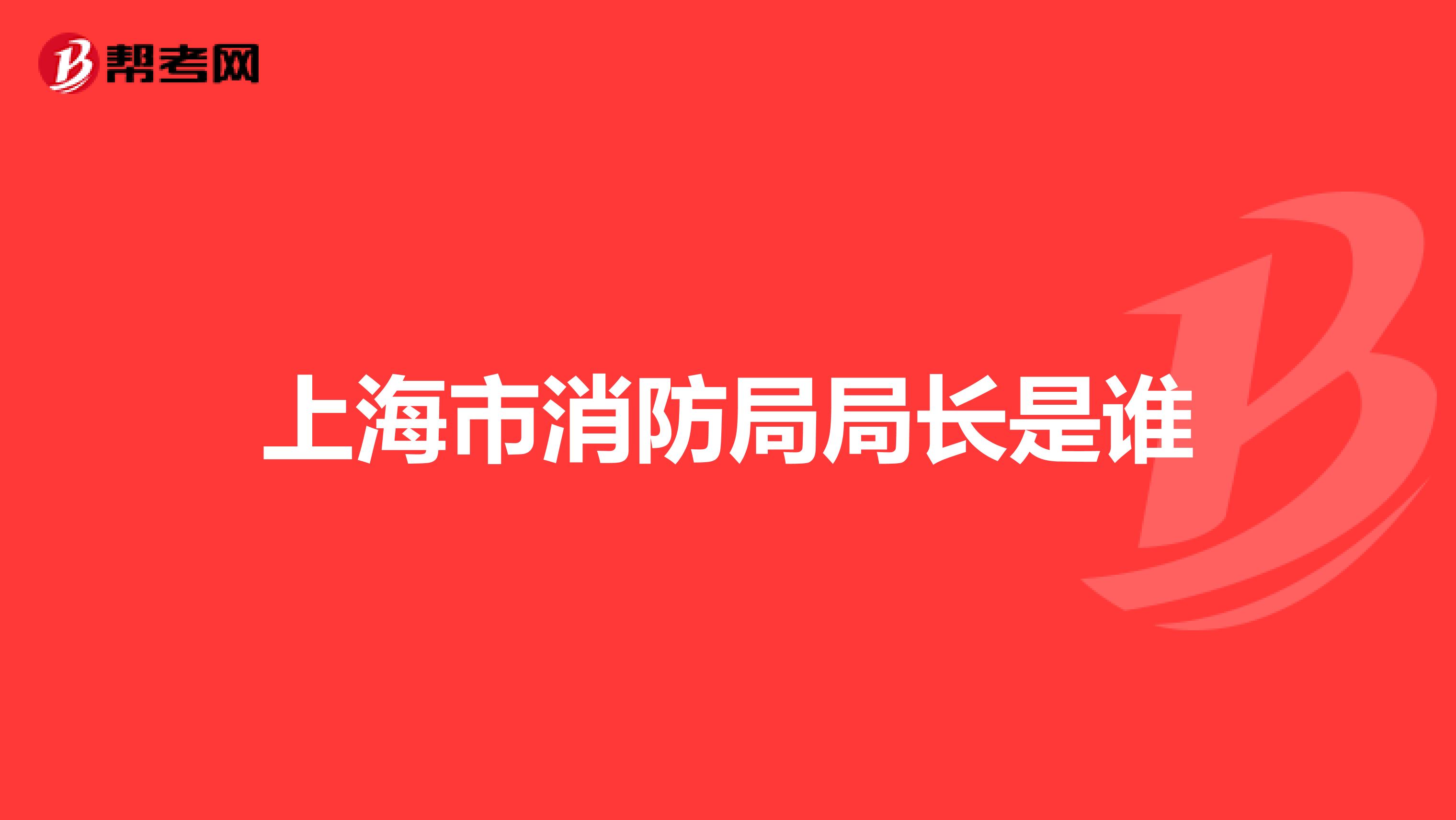 上海市消防局局长是谁