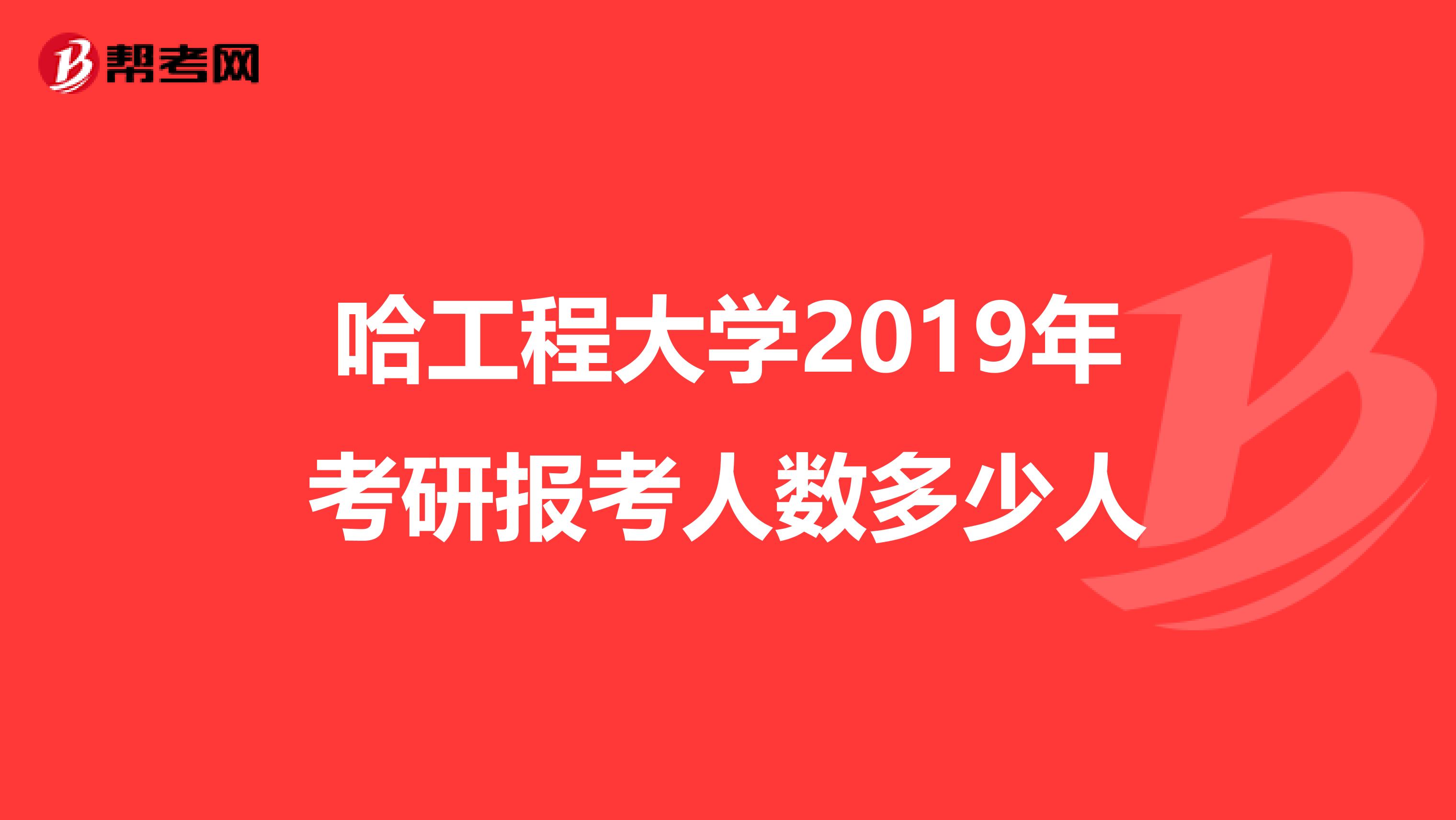 哈工程大学2019年考研报考人数多少人
