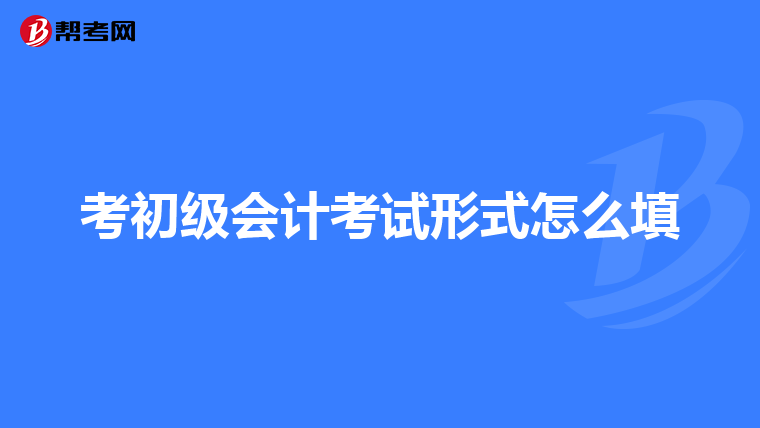 考初级会计考试形式怎么填