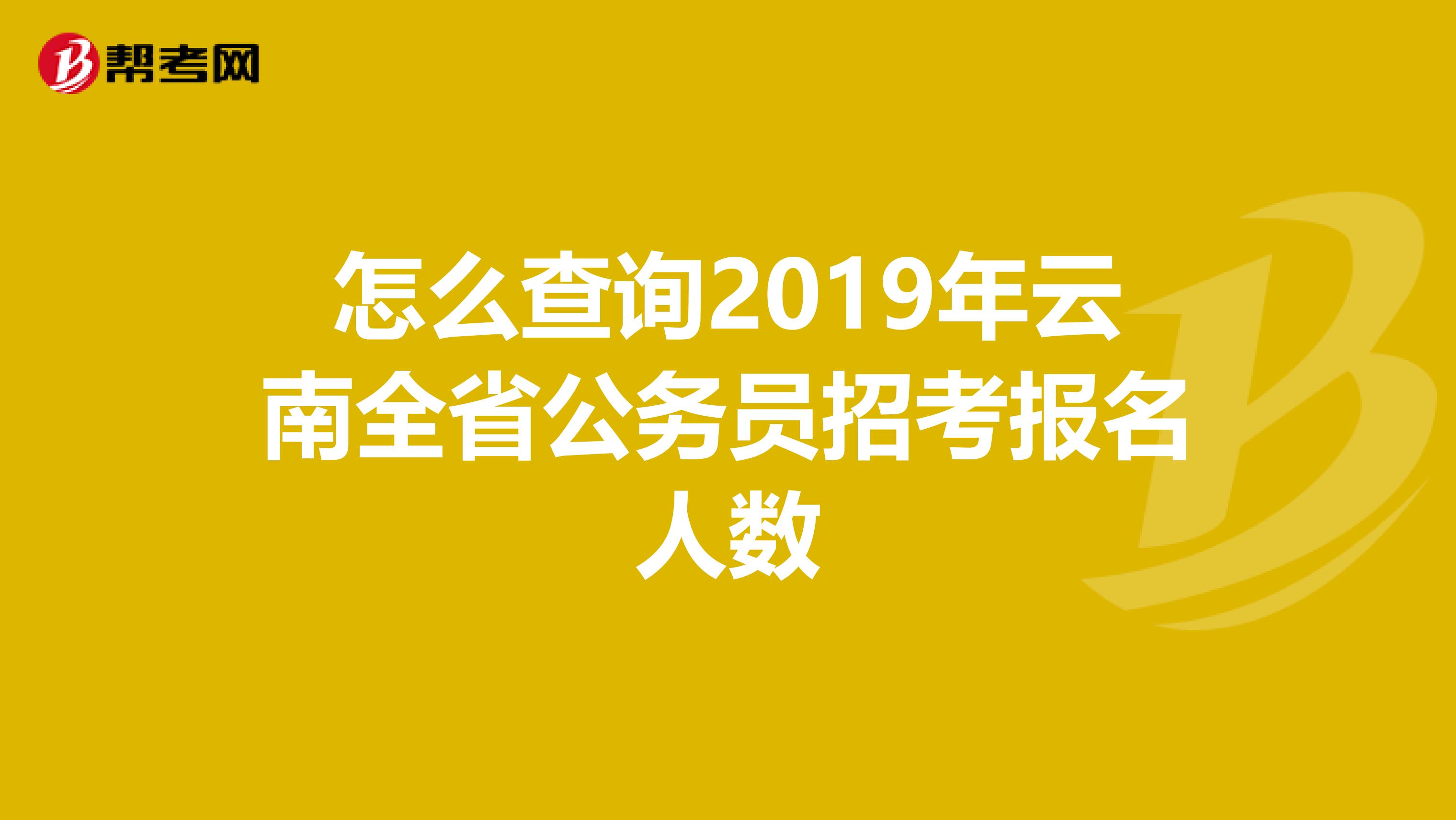 怎么查询2019年云南全省公务员招考报名人数
