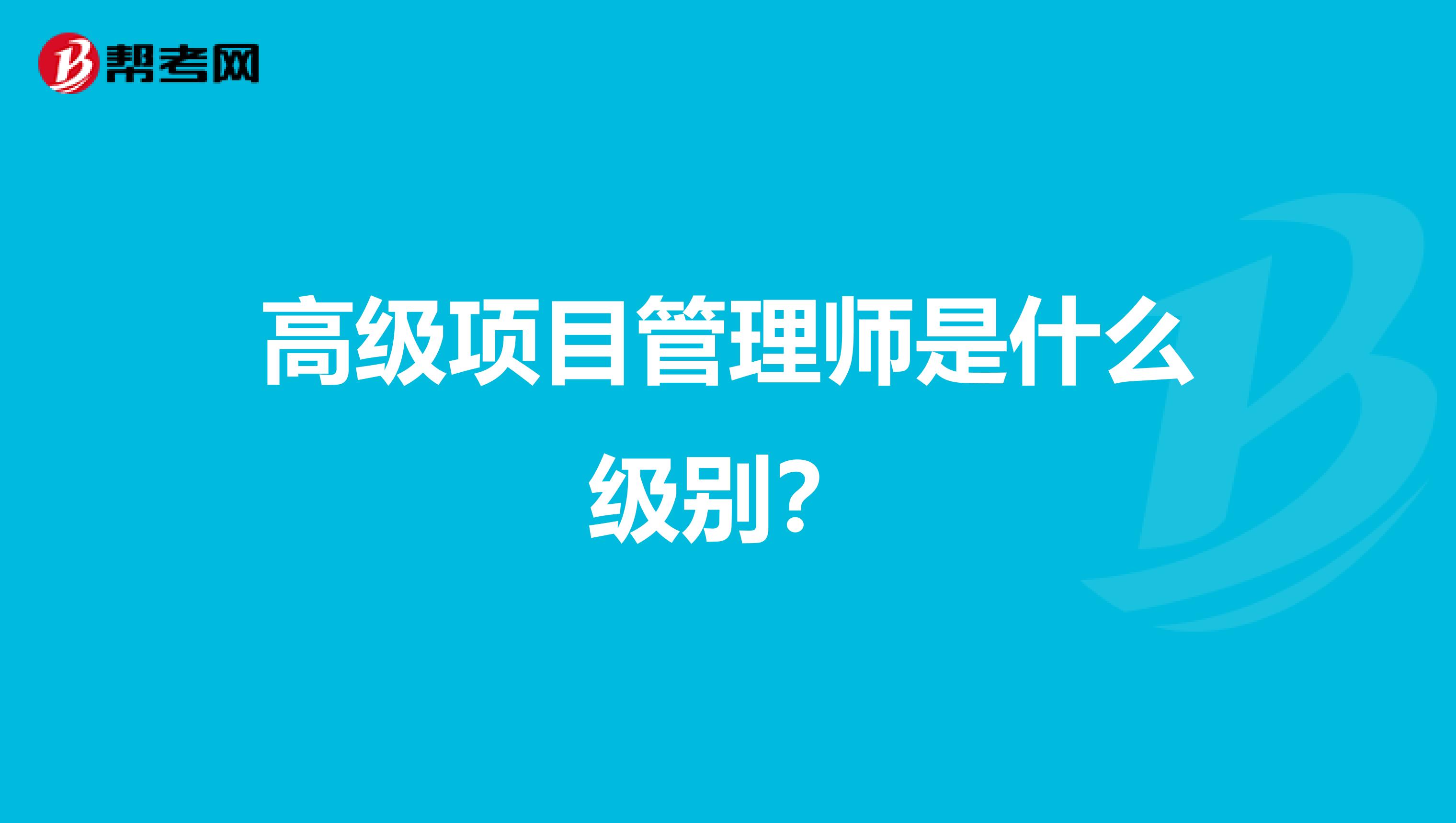 高级项目管理师是什么级别?