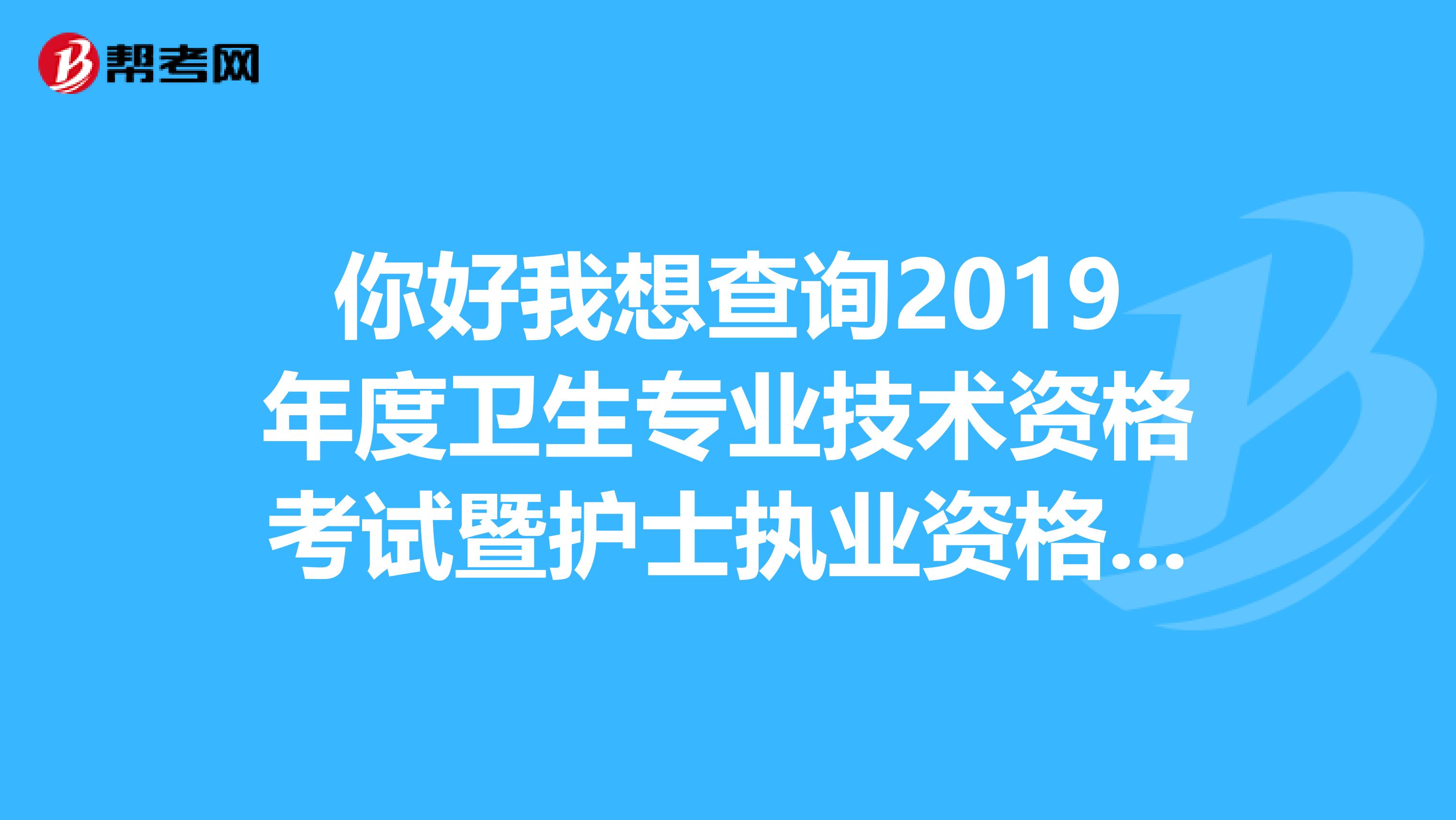 你好我想查询2019年度卫生专业技术资格考试暨护士执业资格考试成绩,但忘记了准考证号