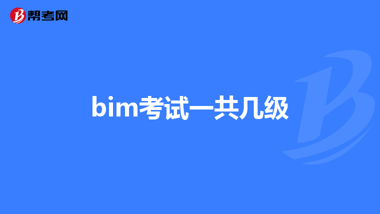 bim考试一共几级