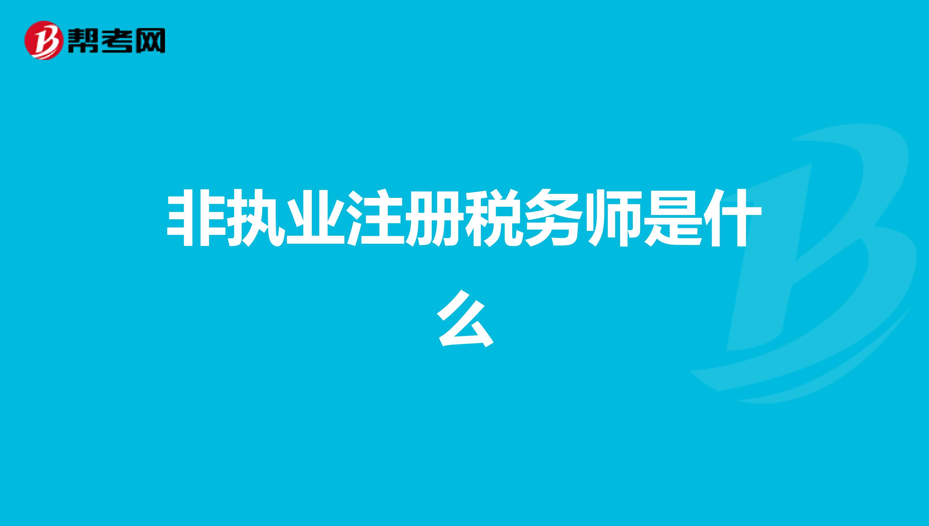 非執業注冊稅務師是什么