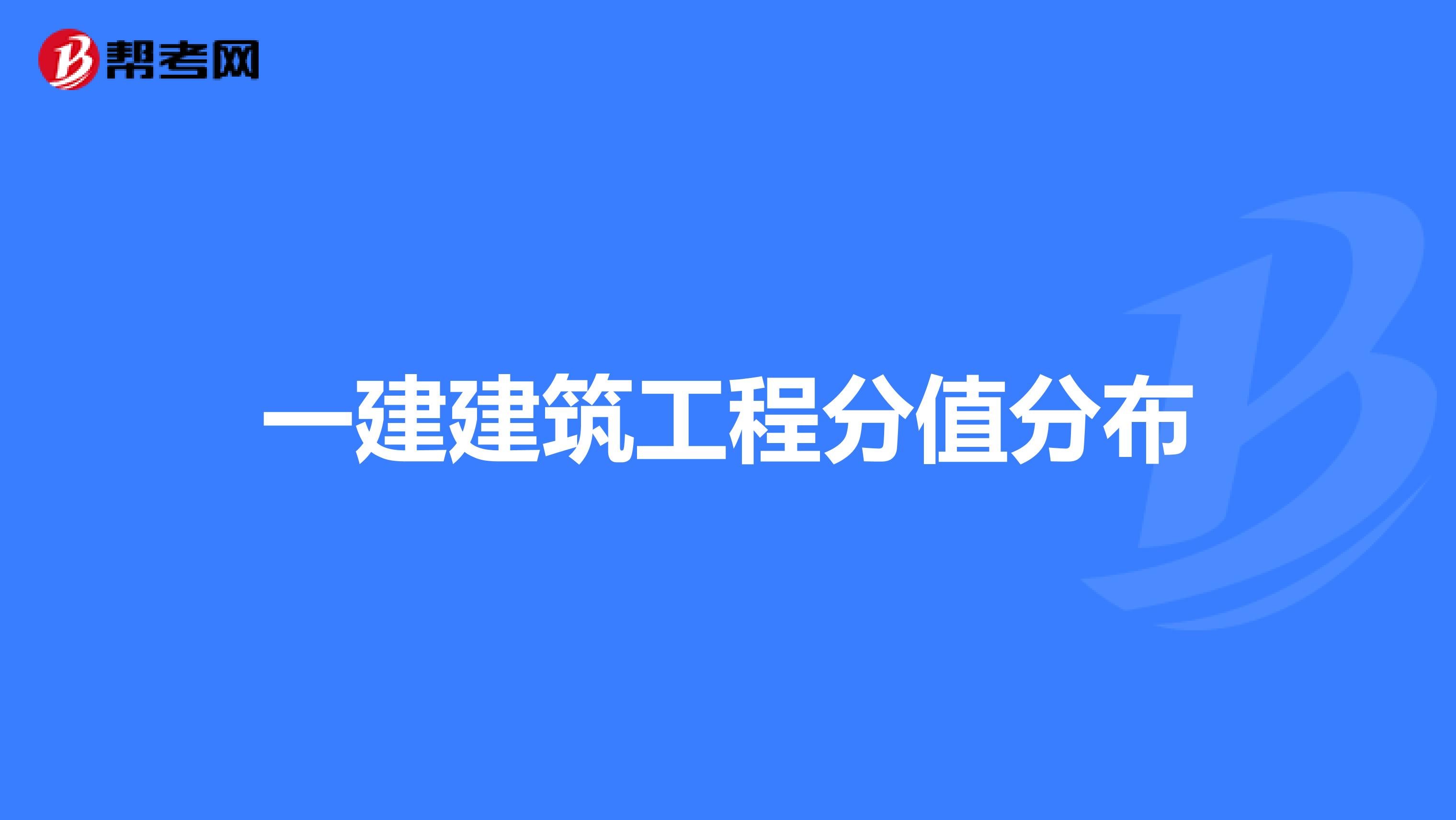 一建建筑工程分值分布