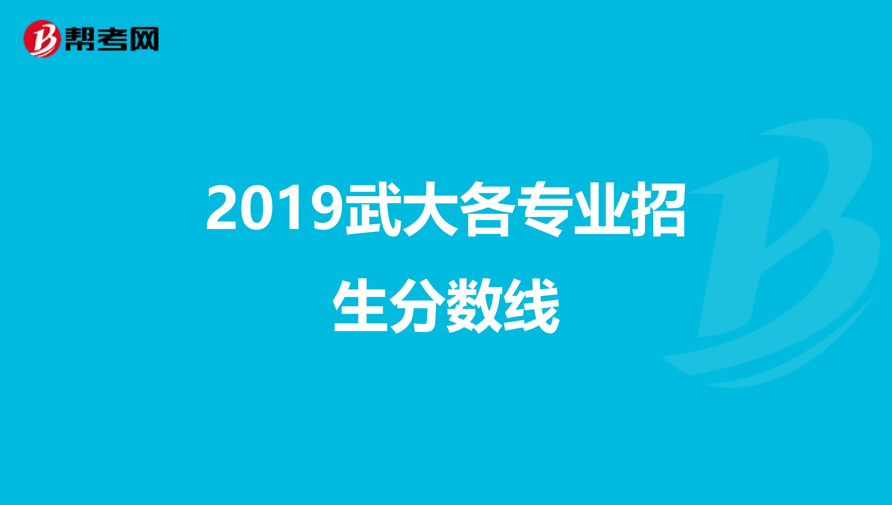 2019武大各专业招生分数线