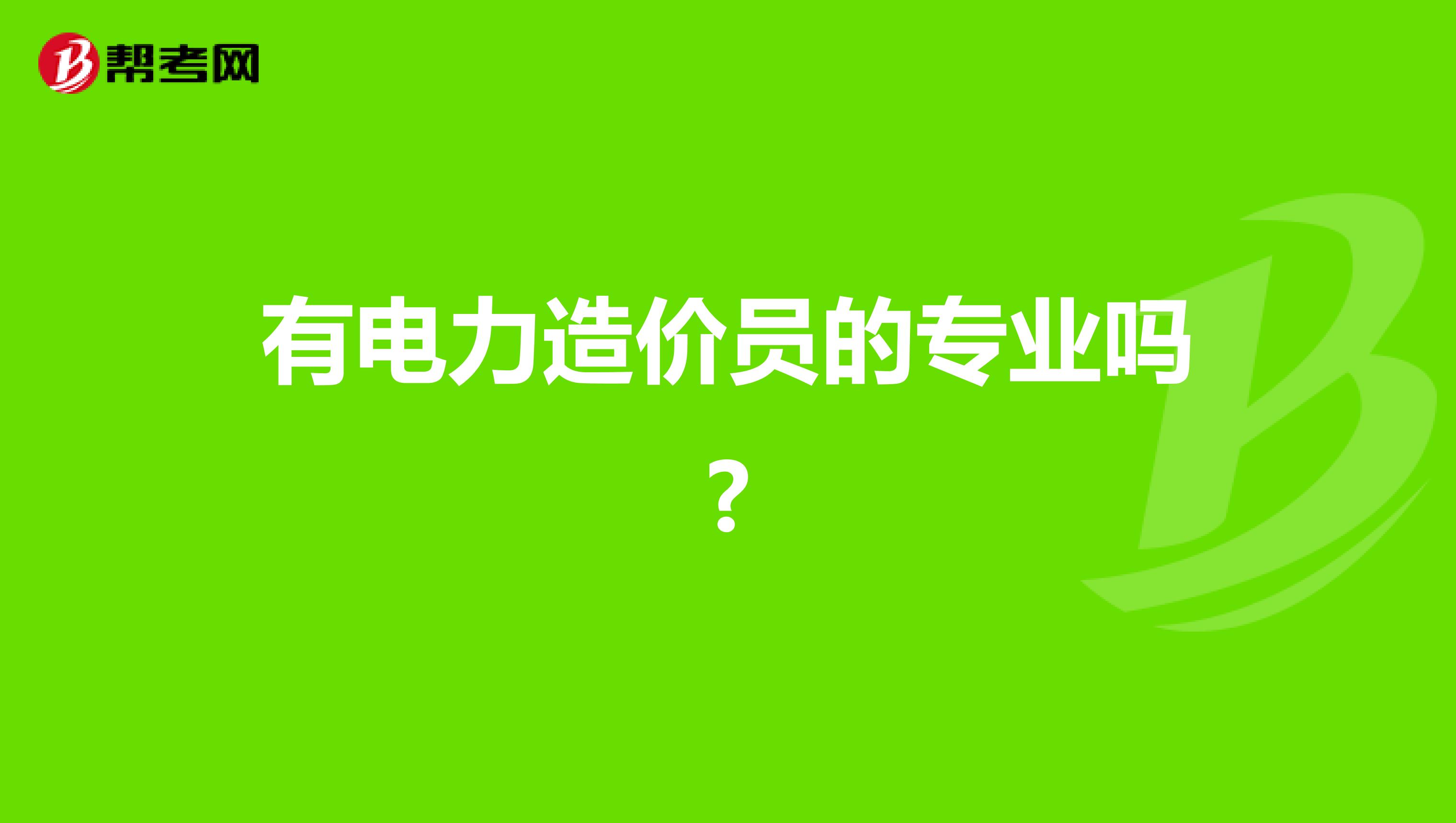 有电力造价员的专业吗?