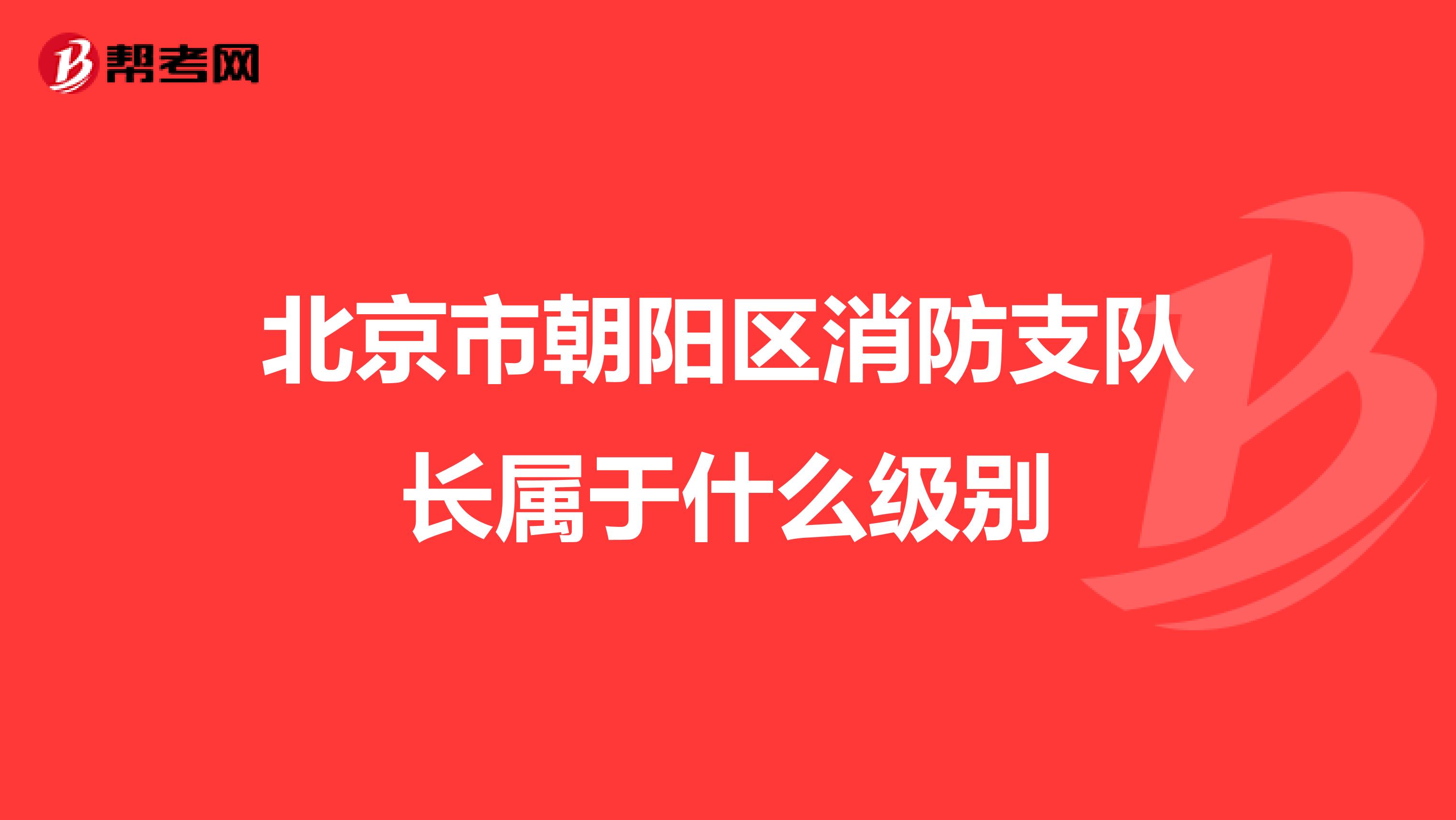 北京市朝阳区消防支队长属于什么级别