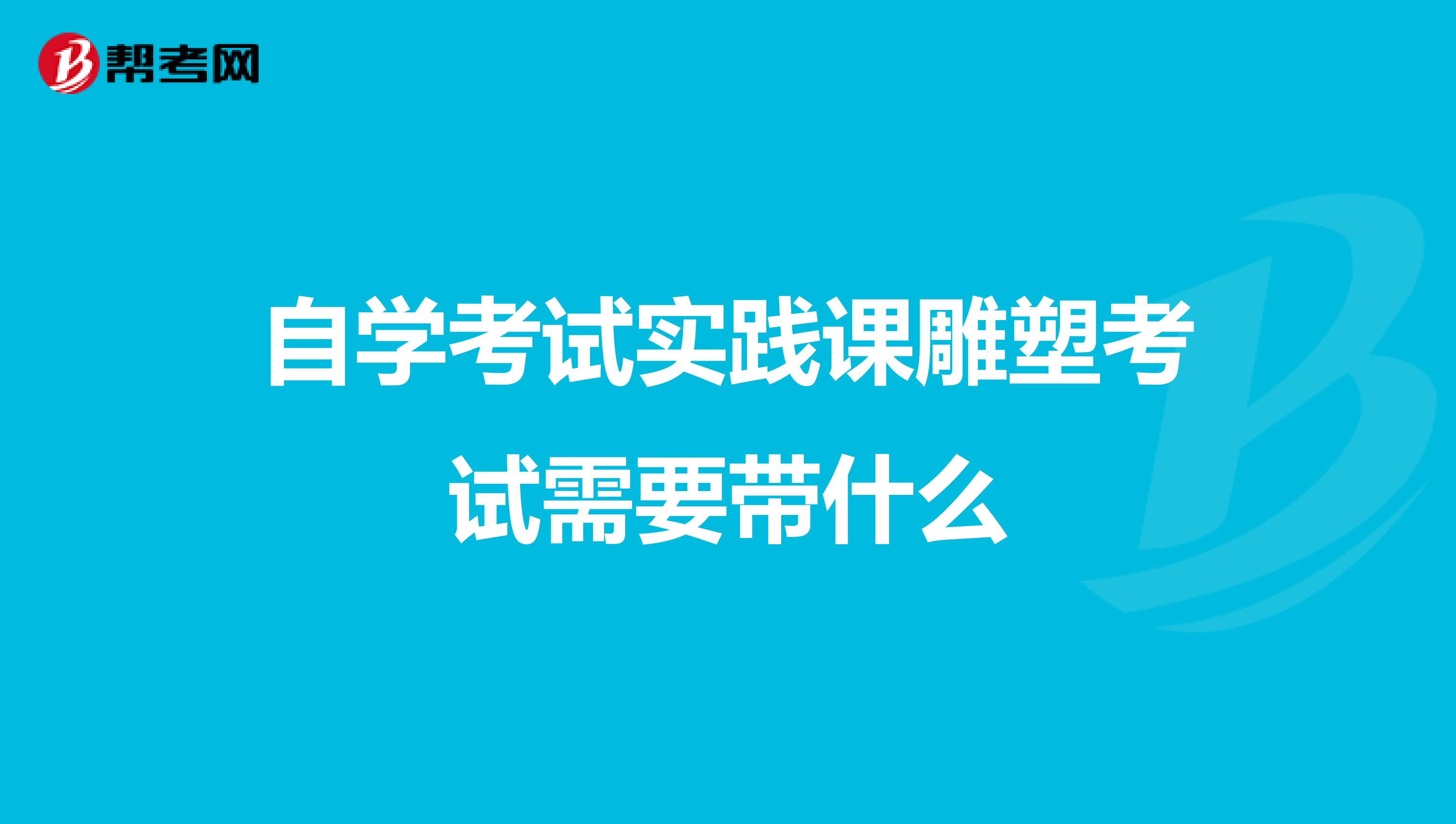 自学考试实践课雕塑考试需要带什么