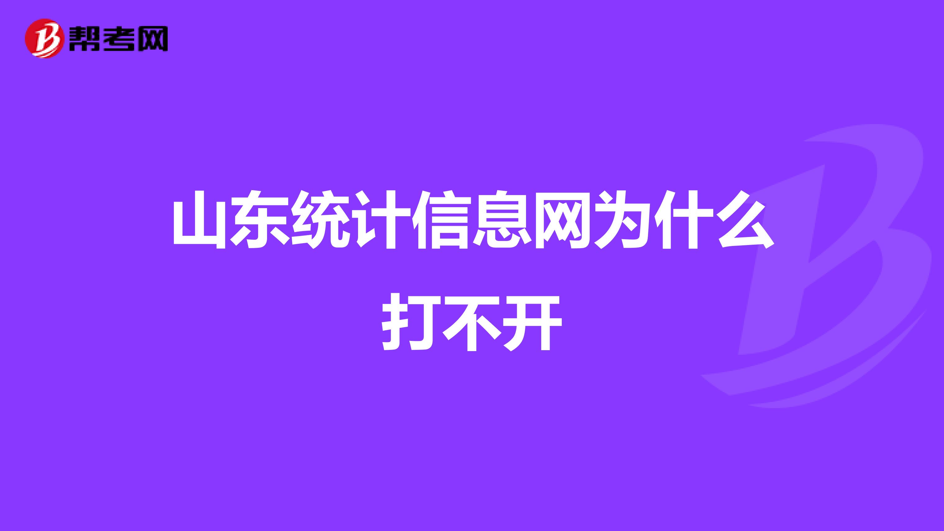 山东统计信息网为什么打不开