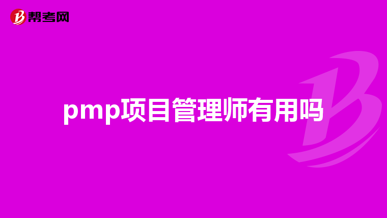pmp项目管理师有用吗