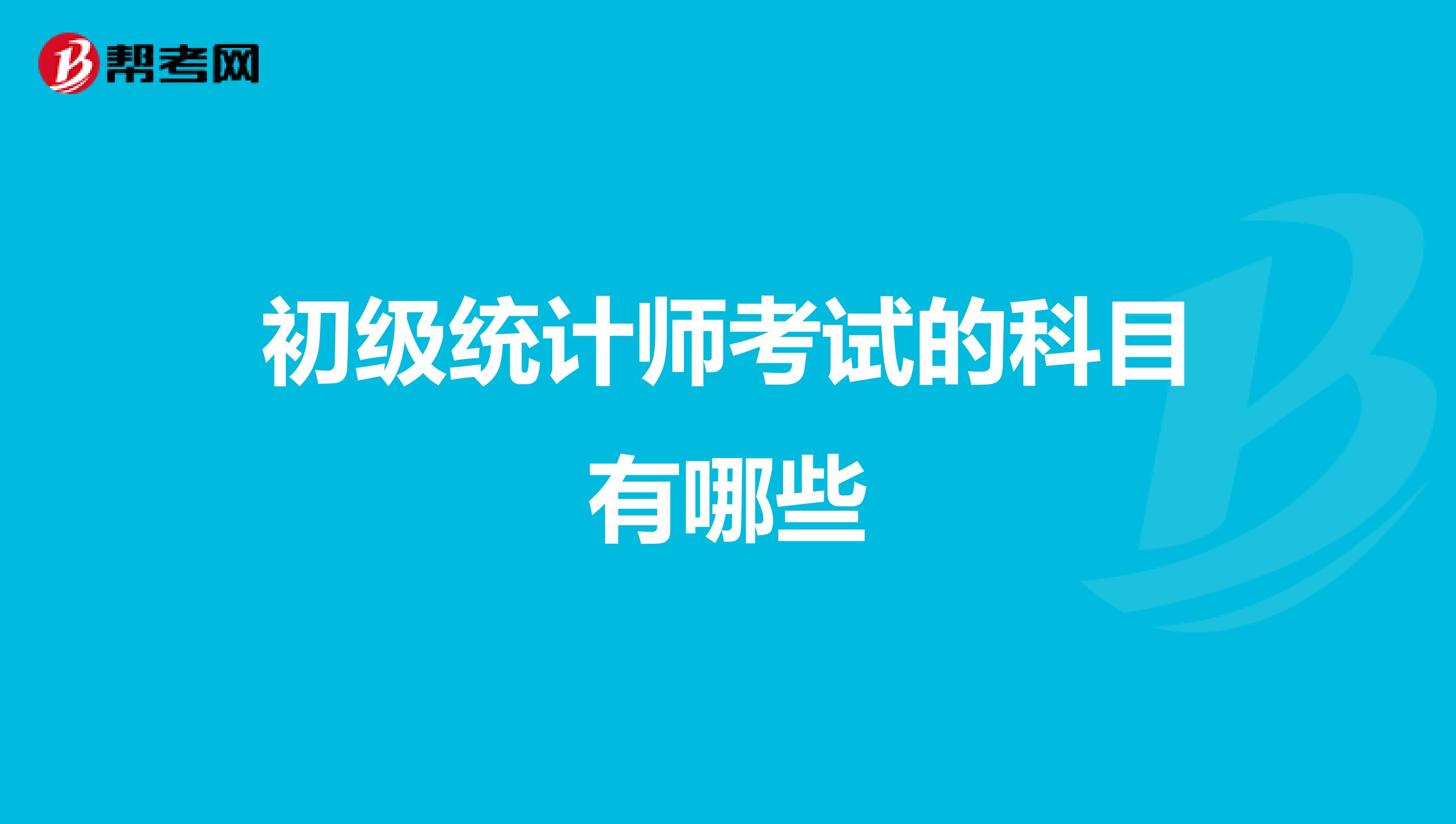初级统计师考试的科目有哪些