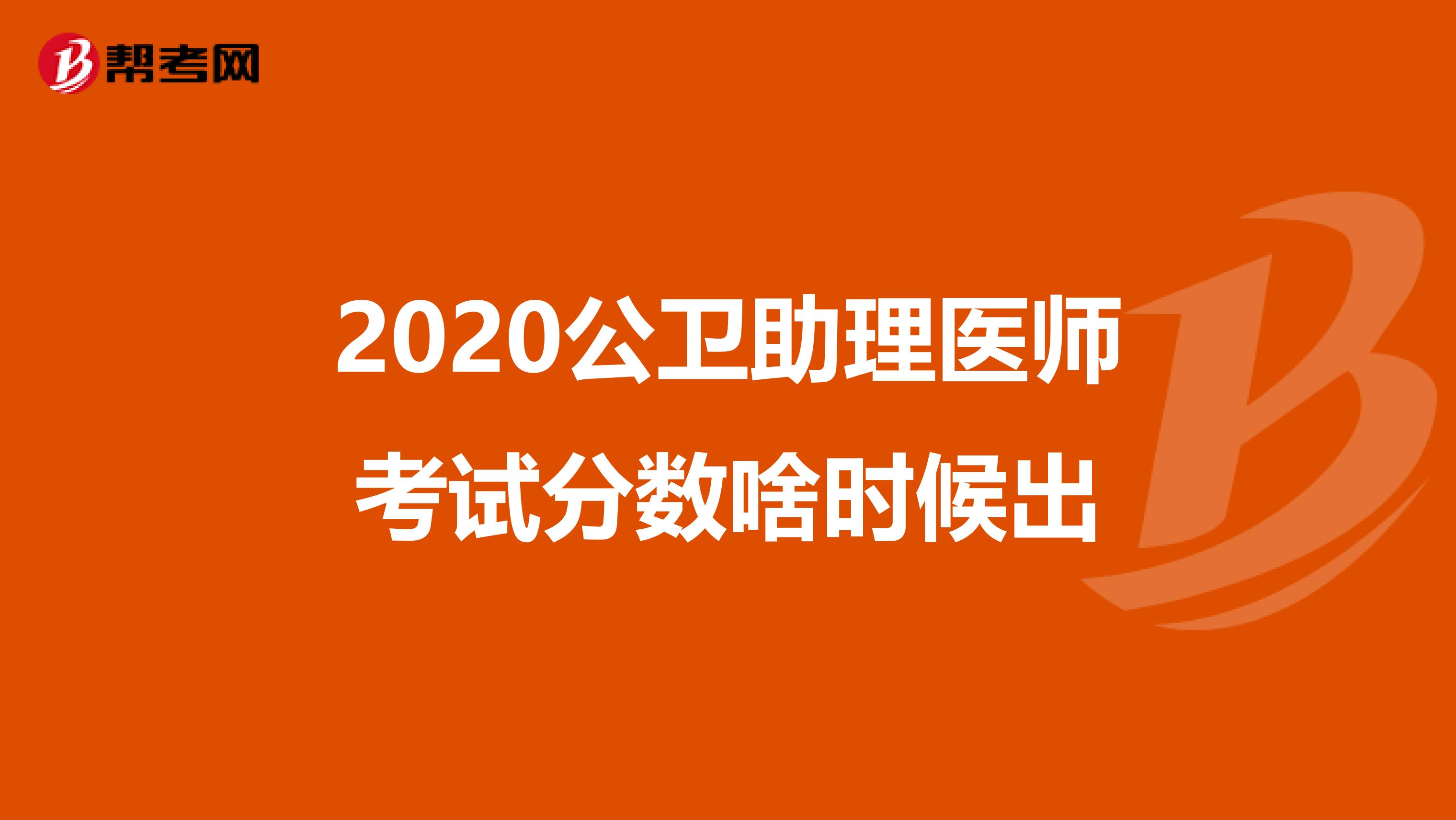 2020公卫助理医师考试分数啥时候出