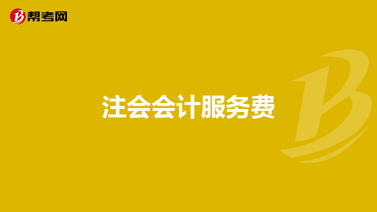 注会会计服务费