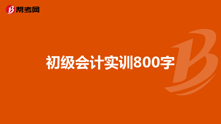 初级会计实训800字